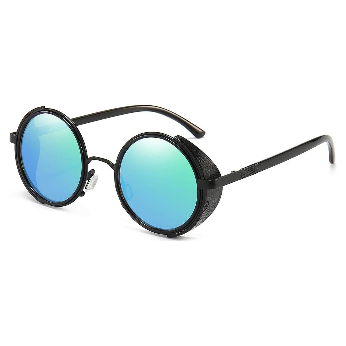 Gafas de sol redondas Dollger steampunk UV400 verde negro