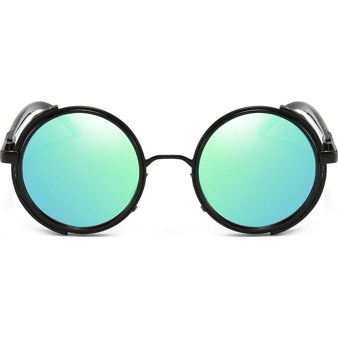 Gafas de sol redondas Dollger steampunk UV400 verde negro