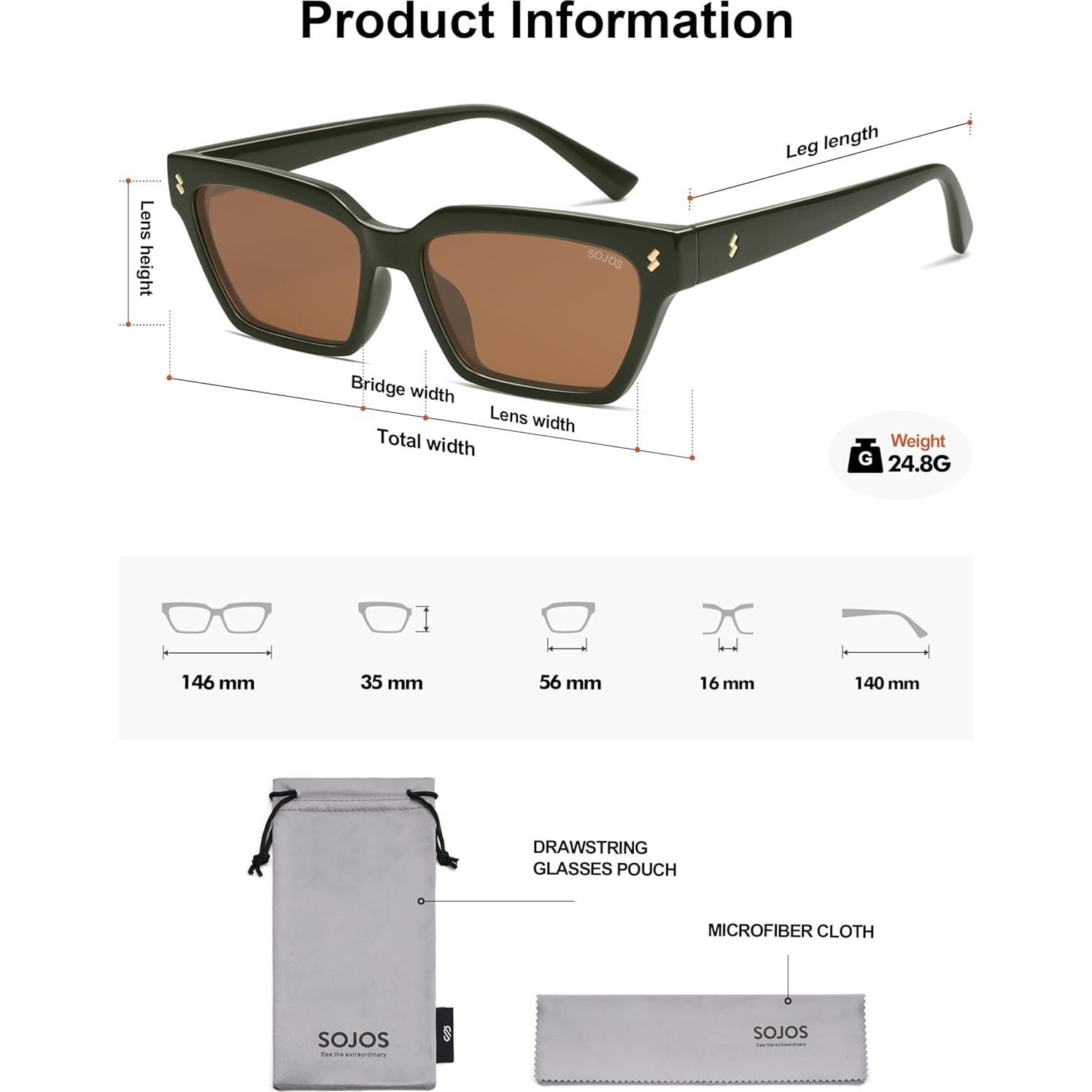 Gafas de sol polarizadas SOJOS SJ2381 ojo de gato unisex