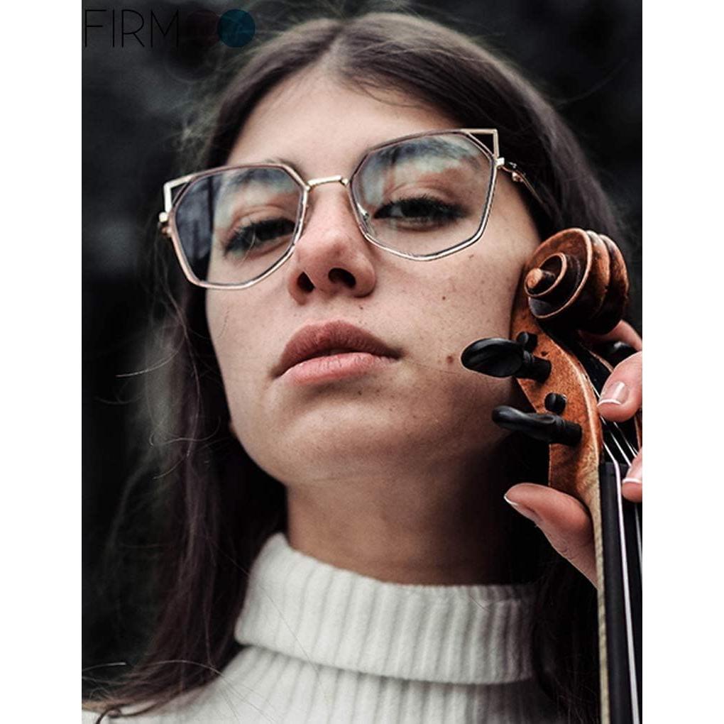 Gafas de lectura Firmoo ojo de gato doradas +2.5 para mujeres