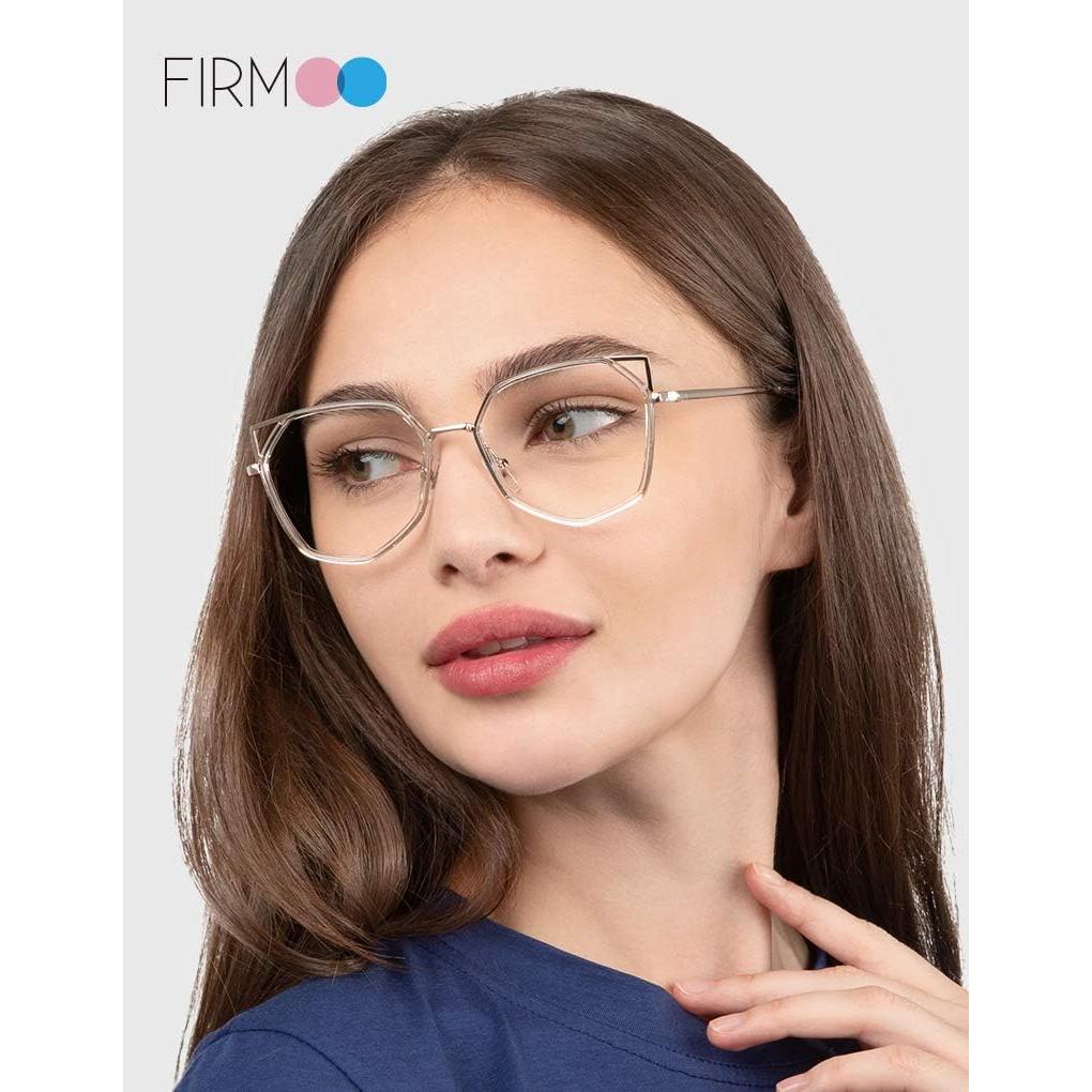 Gafas de lectura Firmoo estilo gato púrpura dorado 0.0x