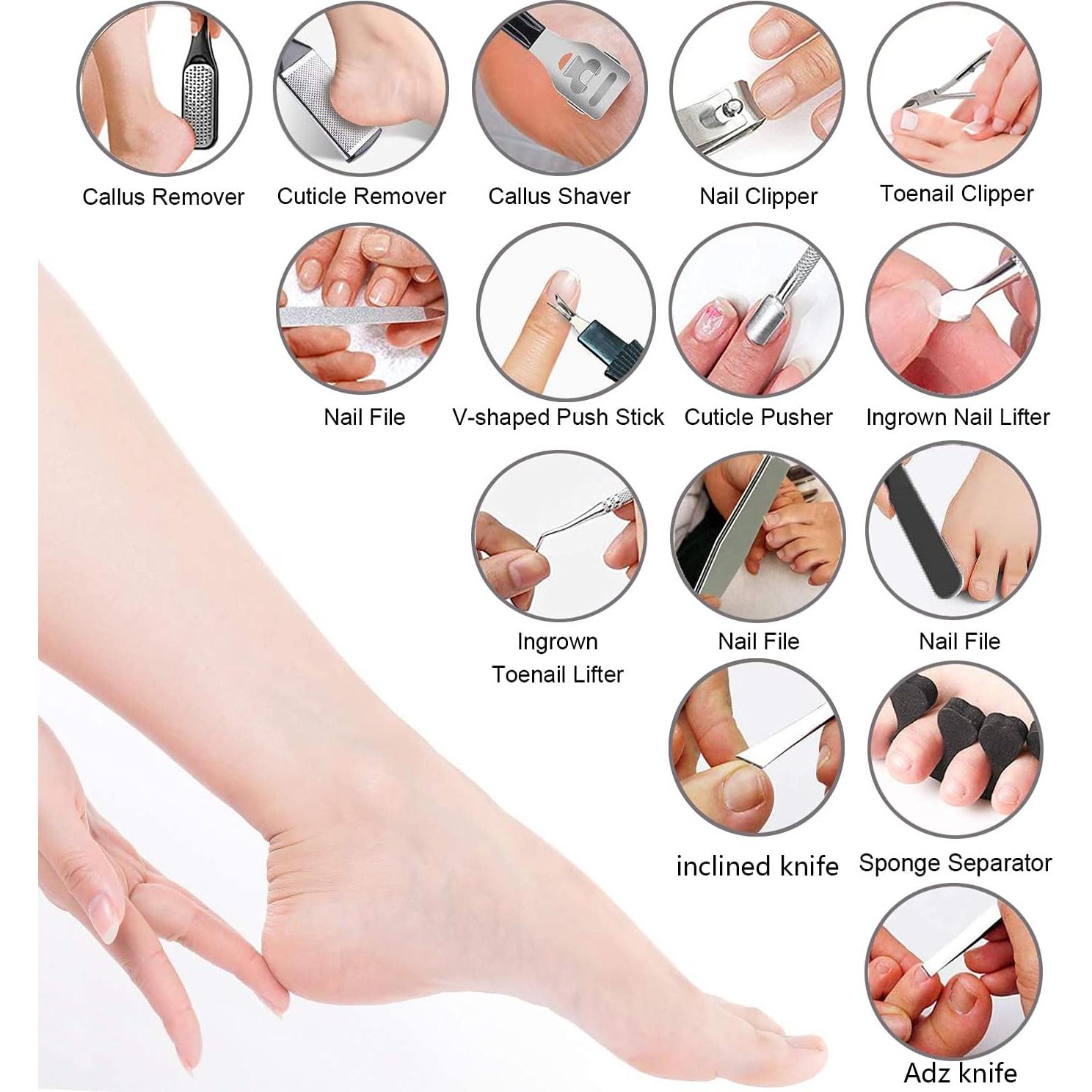 Kit de Pedicura 36 en 1 EKOCSIO con Herramientas Profesionales