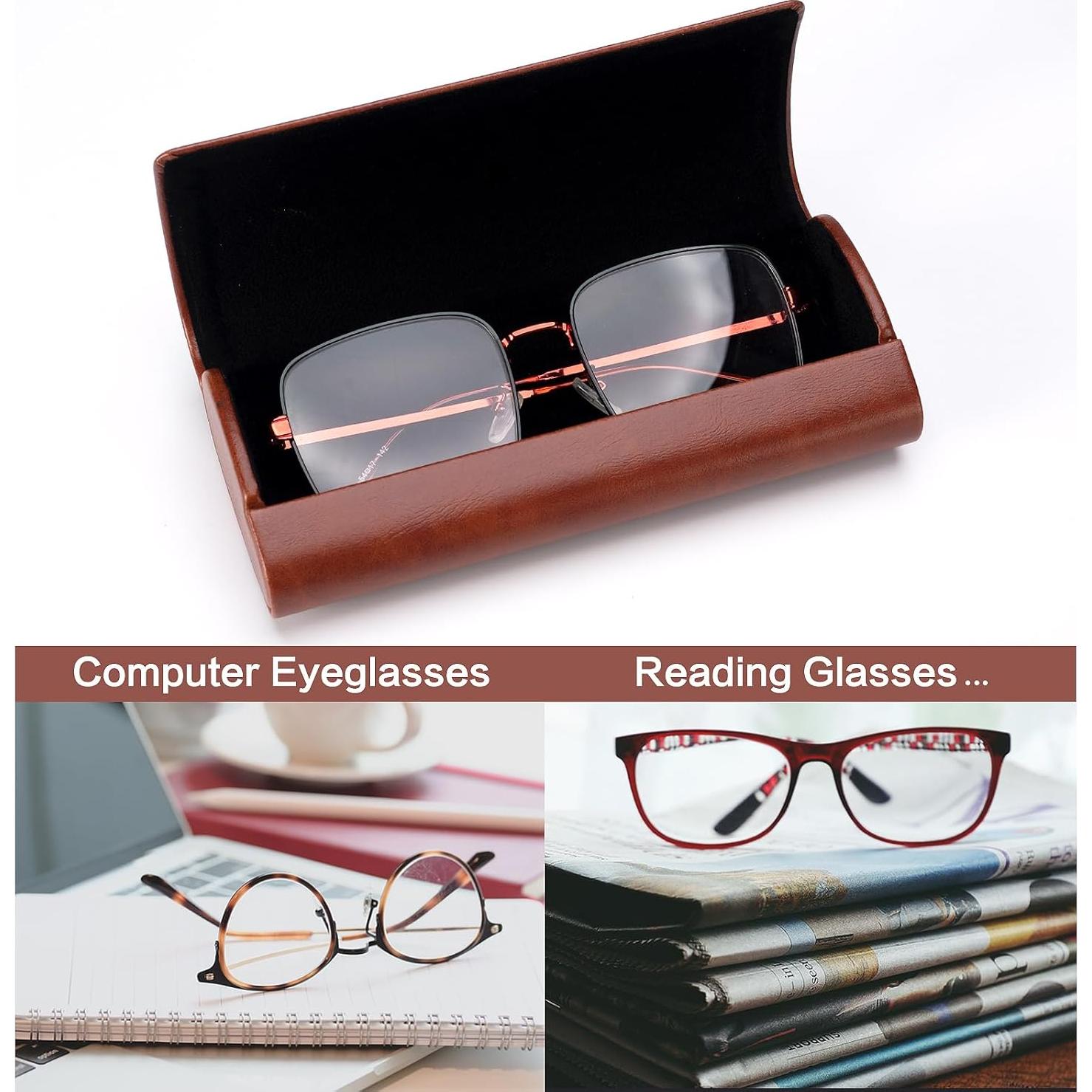 Estuche de Gafas Vemiss Marrón y Rojo, Ligero y Práctico