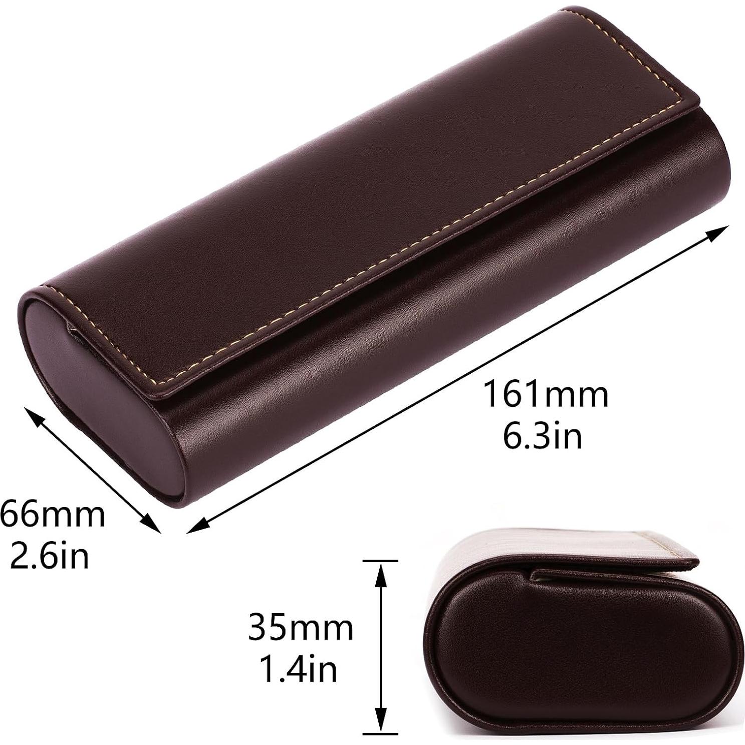 Estuche de Gafas Vemiss Marrón Ligero y Portátil 16x6.6 cm