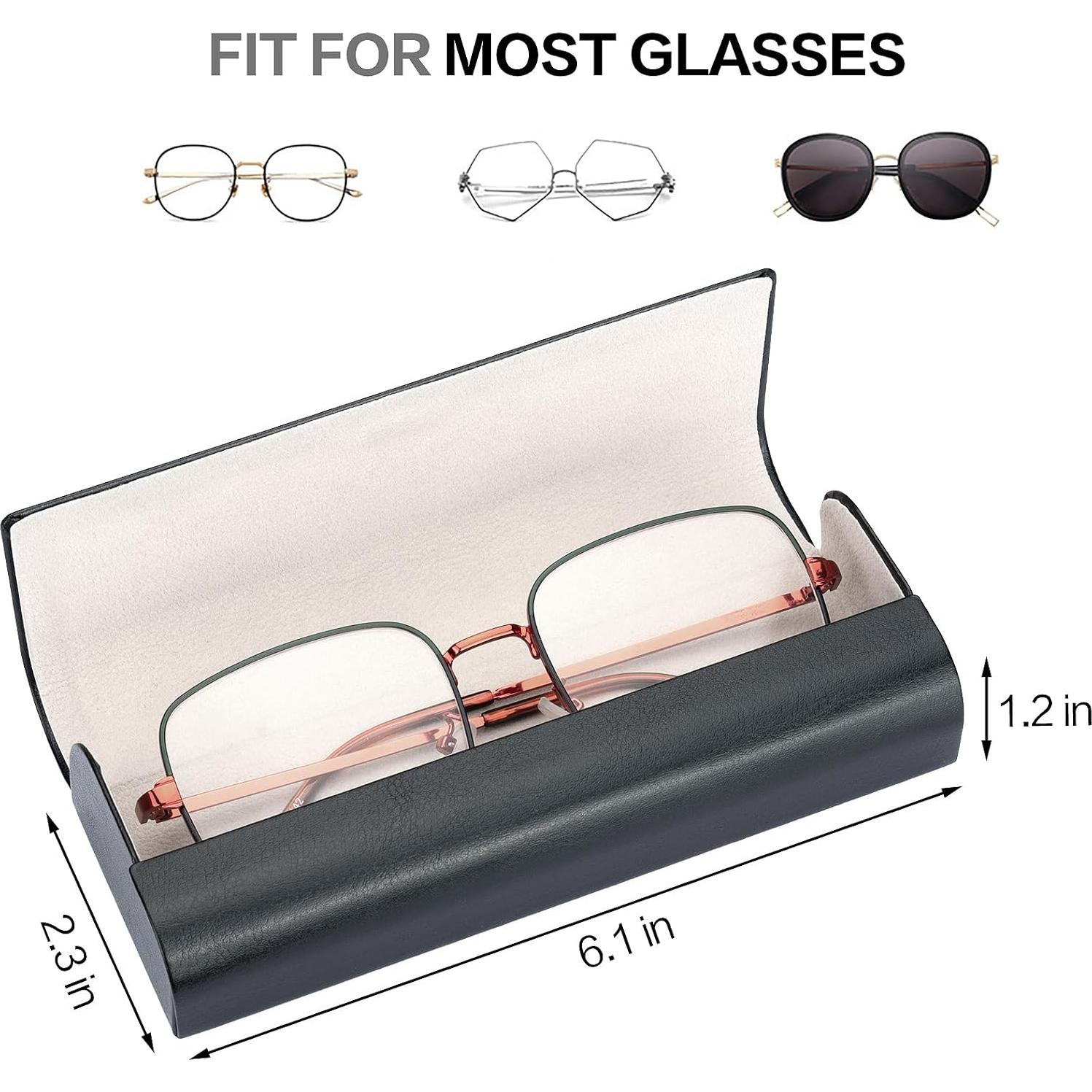 Estuche de Gafas Vemiss Negro Portátil y Ligero 15.6x6x3cm