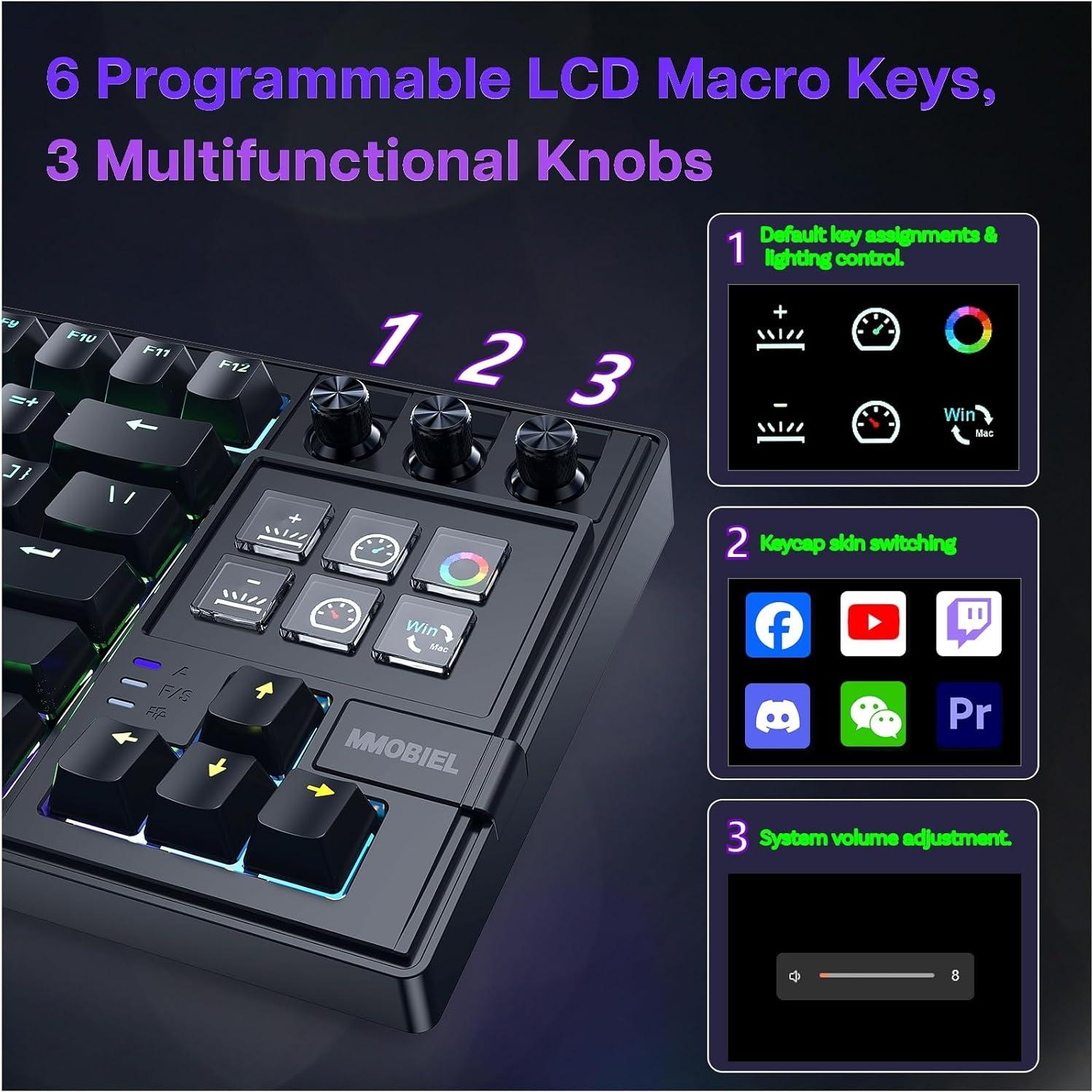Teclado Mecánico MMOBIEL para Stream Deck RGB 6 Teclas Macro