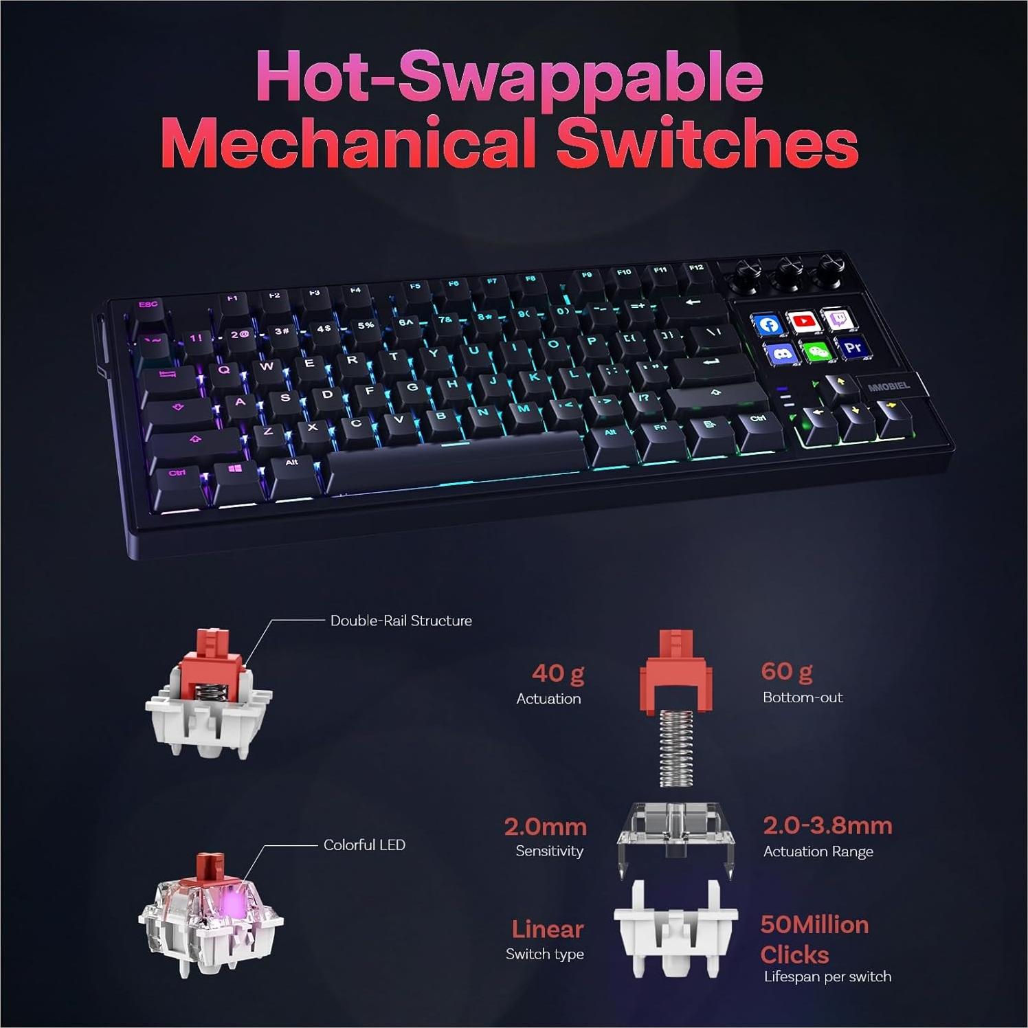 Teclado Mecánico MMOBIEL para Stream Deck RGB 6 Teclas Macro