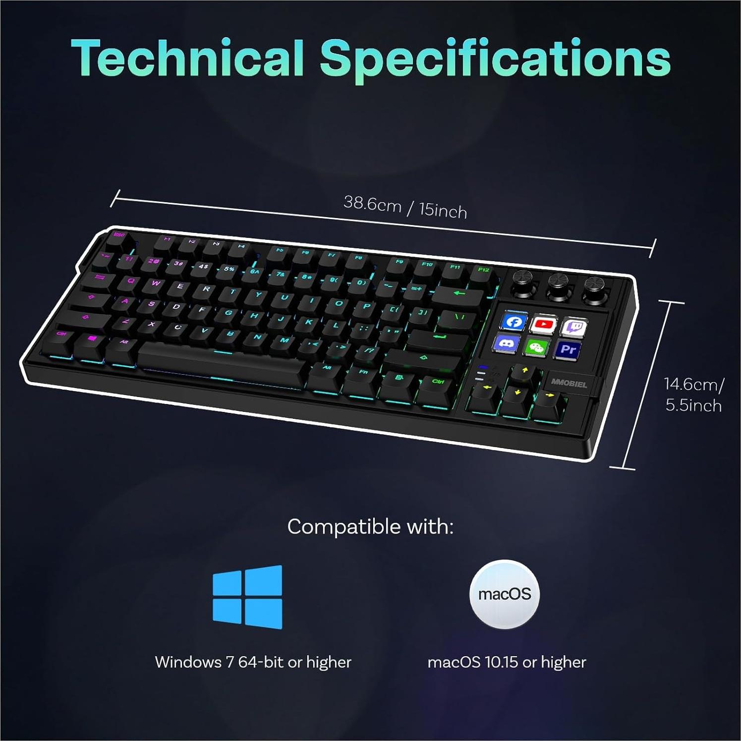 Teclado Mecánico MMOBIEL para Stream Deck RGB 6 Teclas Macro