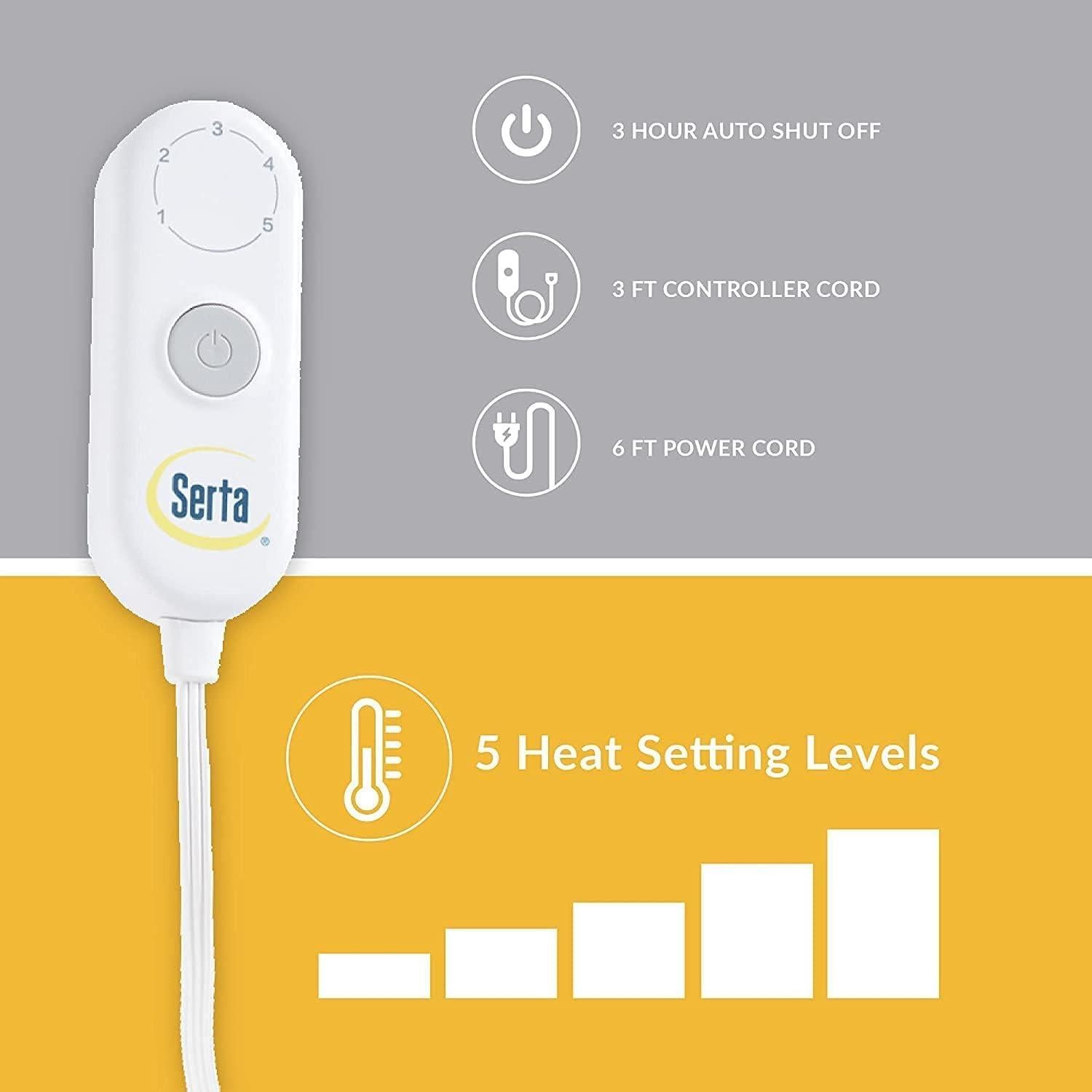 Manta Térmica Serta Shaggy 50x60 cm Suave y Lavable