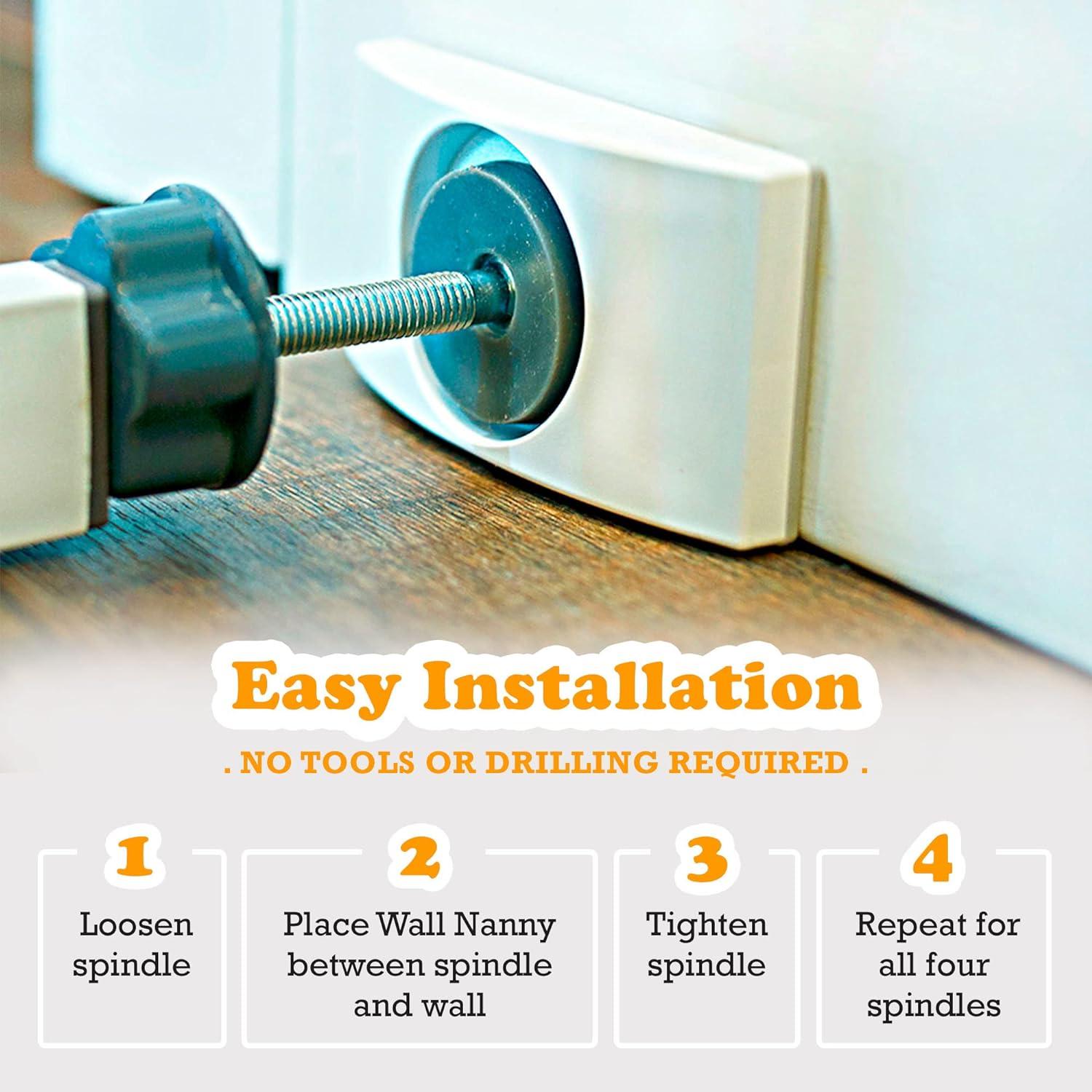 Wall Nanny - Protector de Pared para Puertas Bebés - 4 Pzas