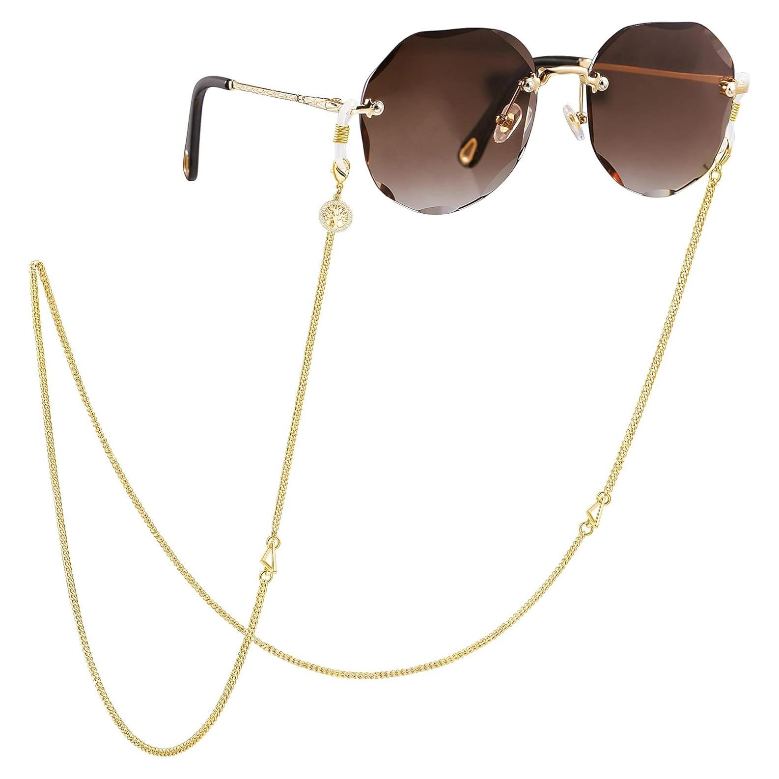 Cadena de Gafas PEARLADA Dorada 80 cm con Árbol de la Vida