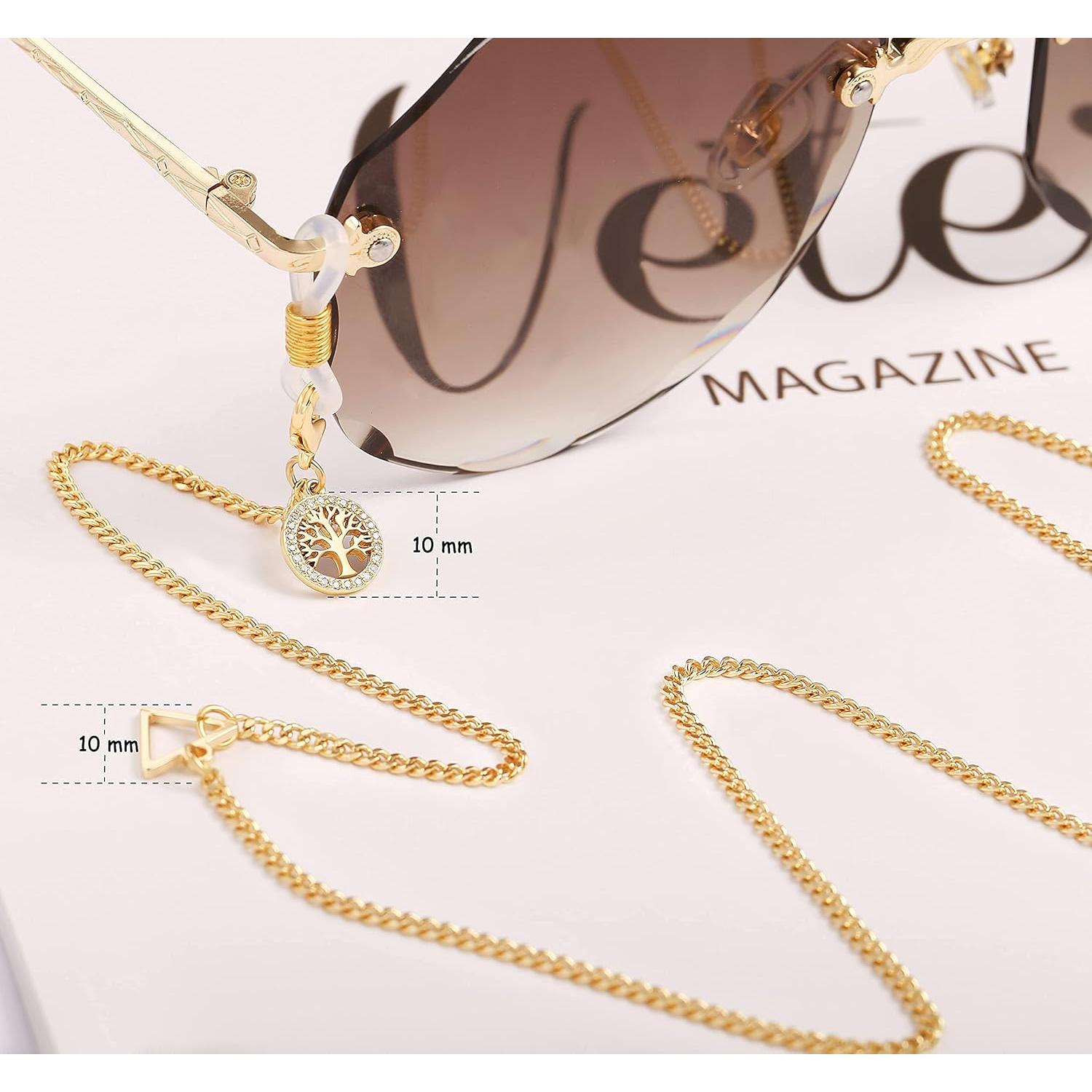 Cadena de Gafas PEARLADA Dorada 80 cm con Árbol de la Vida