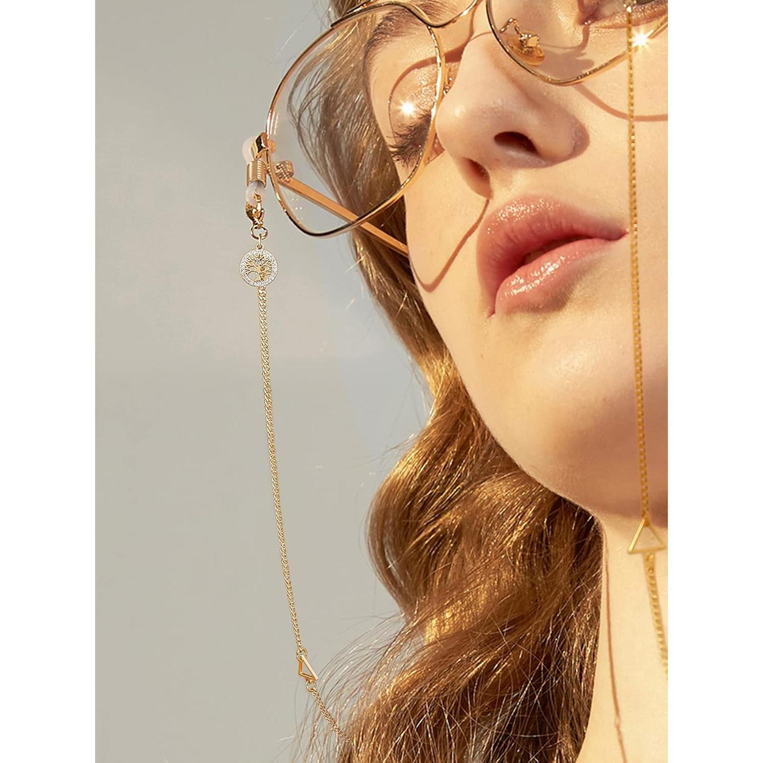 Cadena de Gafas PEARLADA Dorada 80 cm con Árbol de la Vida