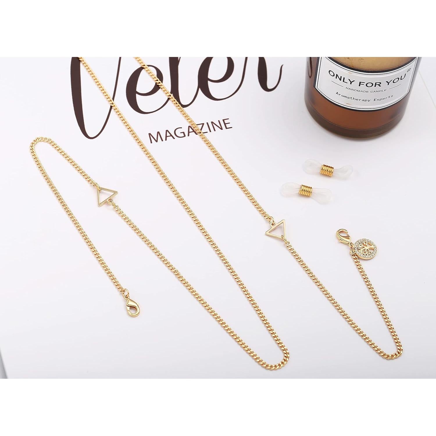 Cadena de Gafas PEARLADA Dorada 80 cm con Árbol de la Vida