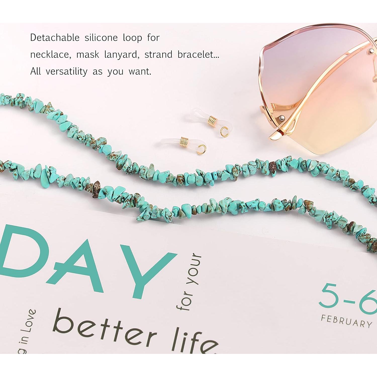 Cadena de Gafas PEARLADA de Turquesa y Oro 18K