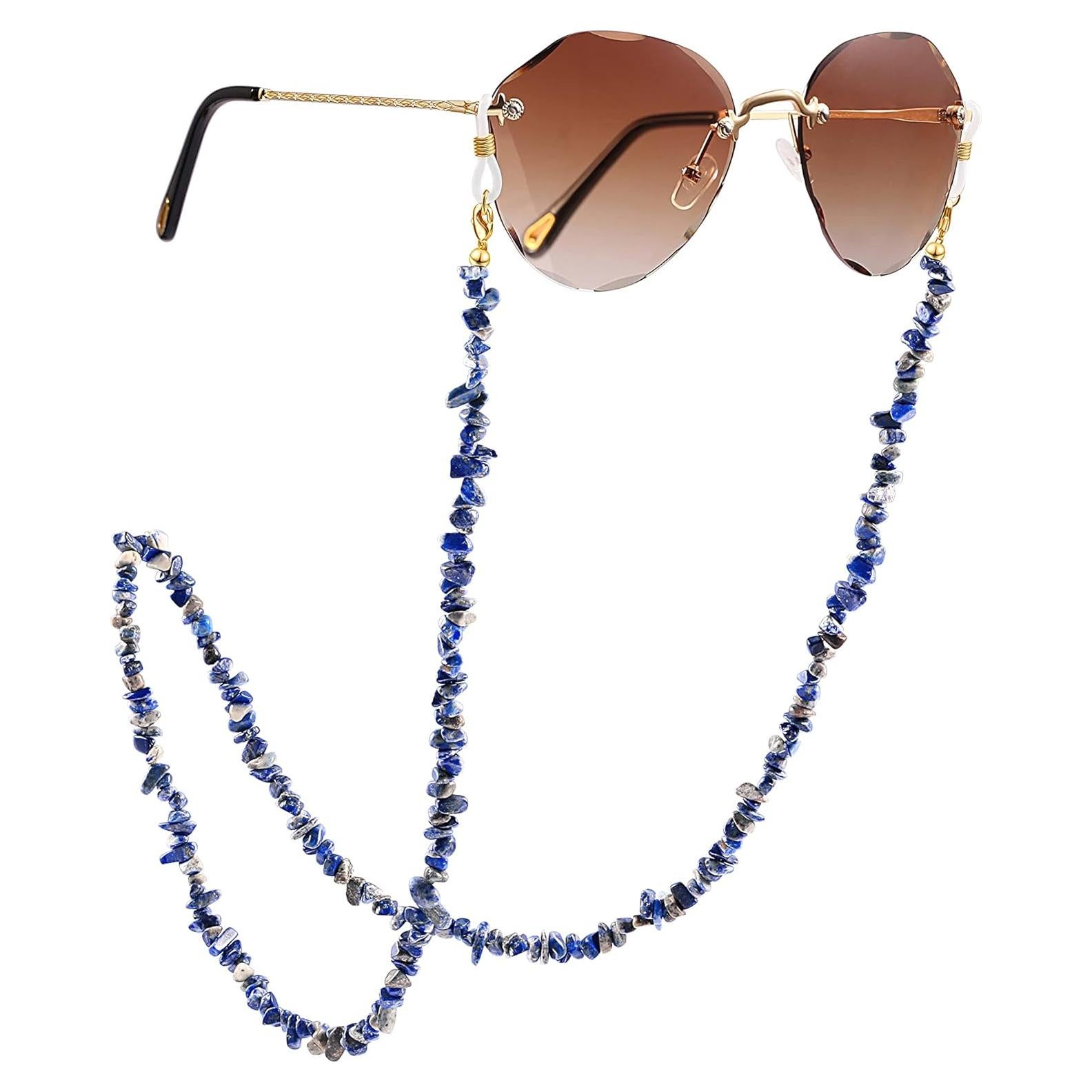 Cadena de Gafas PEARLADA de Oro 18K con Lapislázuli