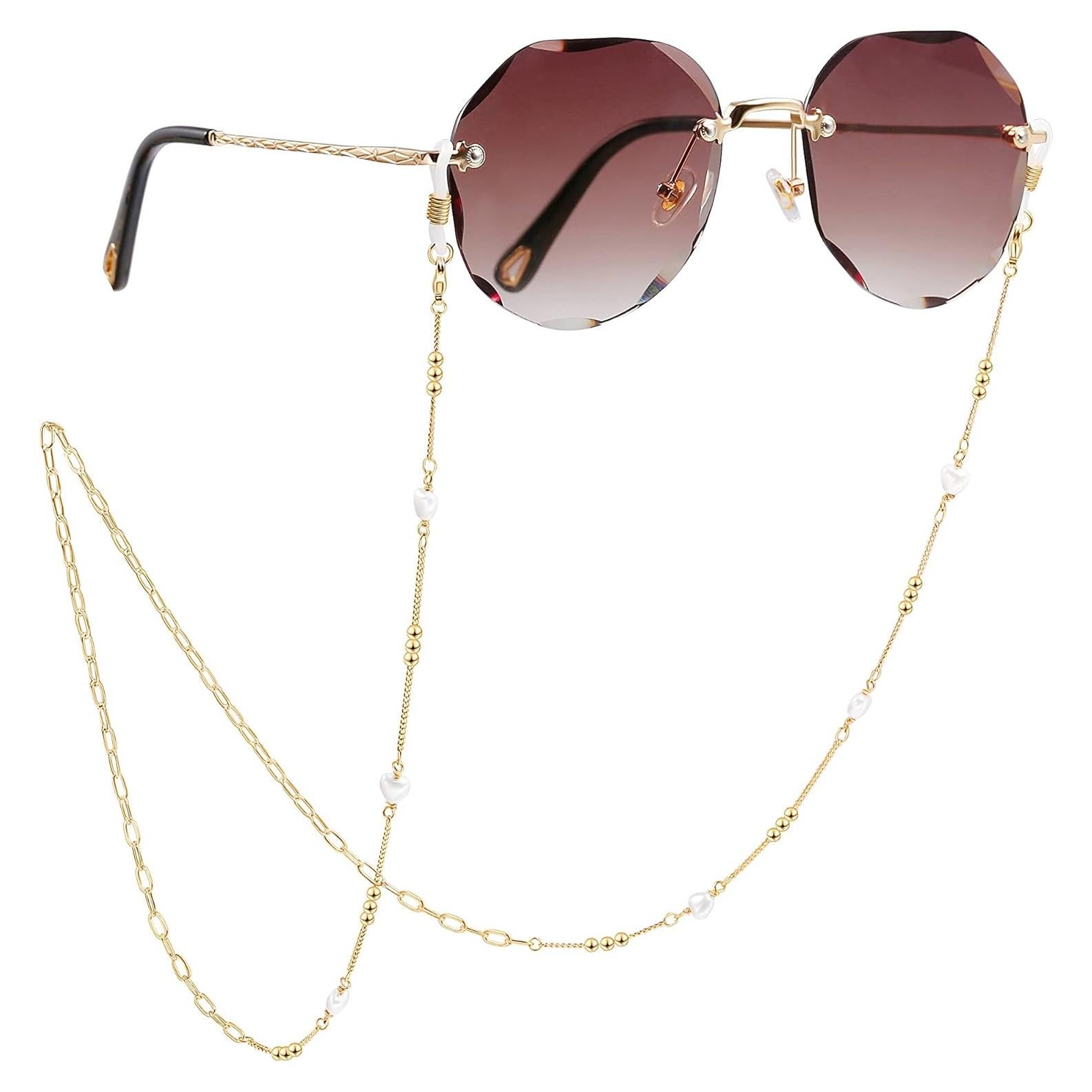 Cadena de Gafas PEARLADA Dorada 80 cm Soporte para Gafas