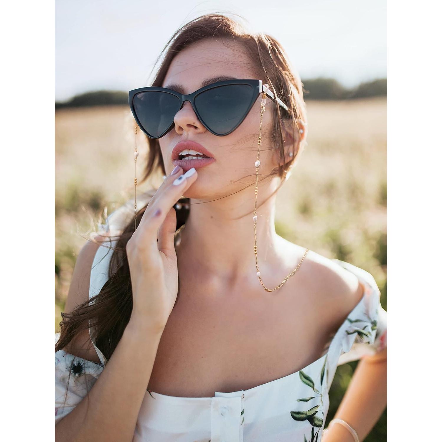 Cadena de Gafas PEARLADA Dorada 80 cm Soporte para Gafas