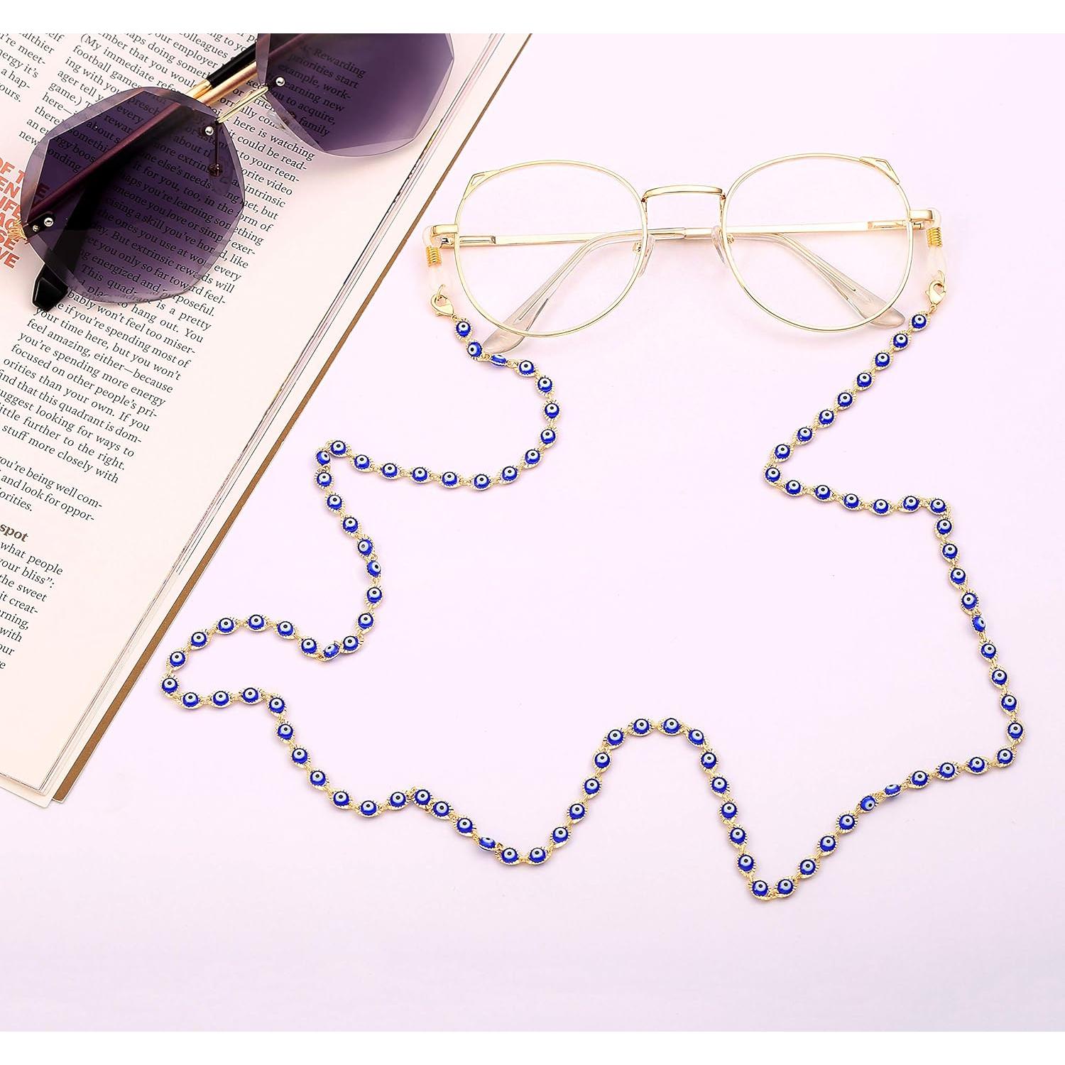 Cadena para Gafas PEARLADA Oro 18K 80 cm Ojo Malvado