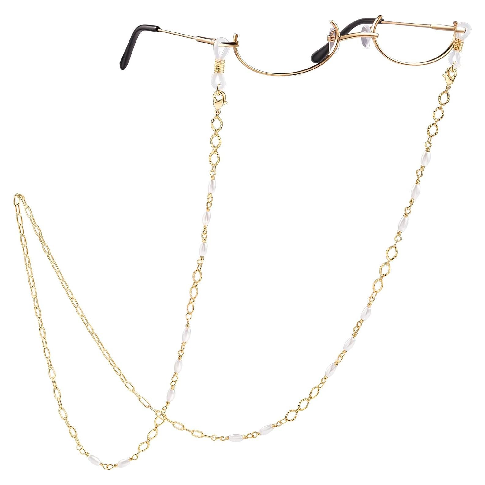 Cadena de Gafas PEARLADA Oro 18K 80 cm Diseño Elegante