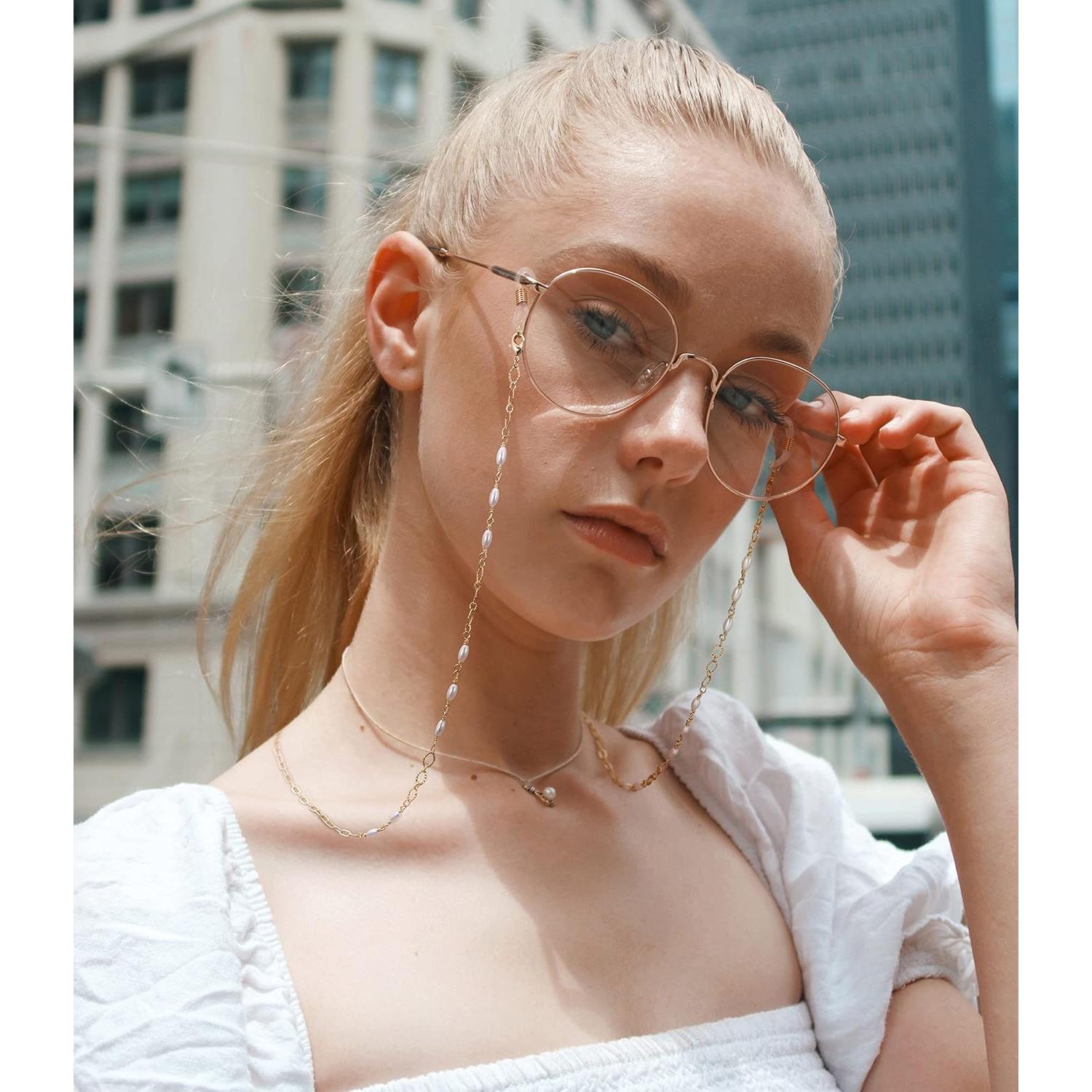 Cadena de Gafas PEARLADA Oro 18K 80 cm Diseño Elegante