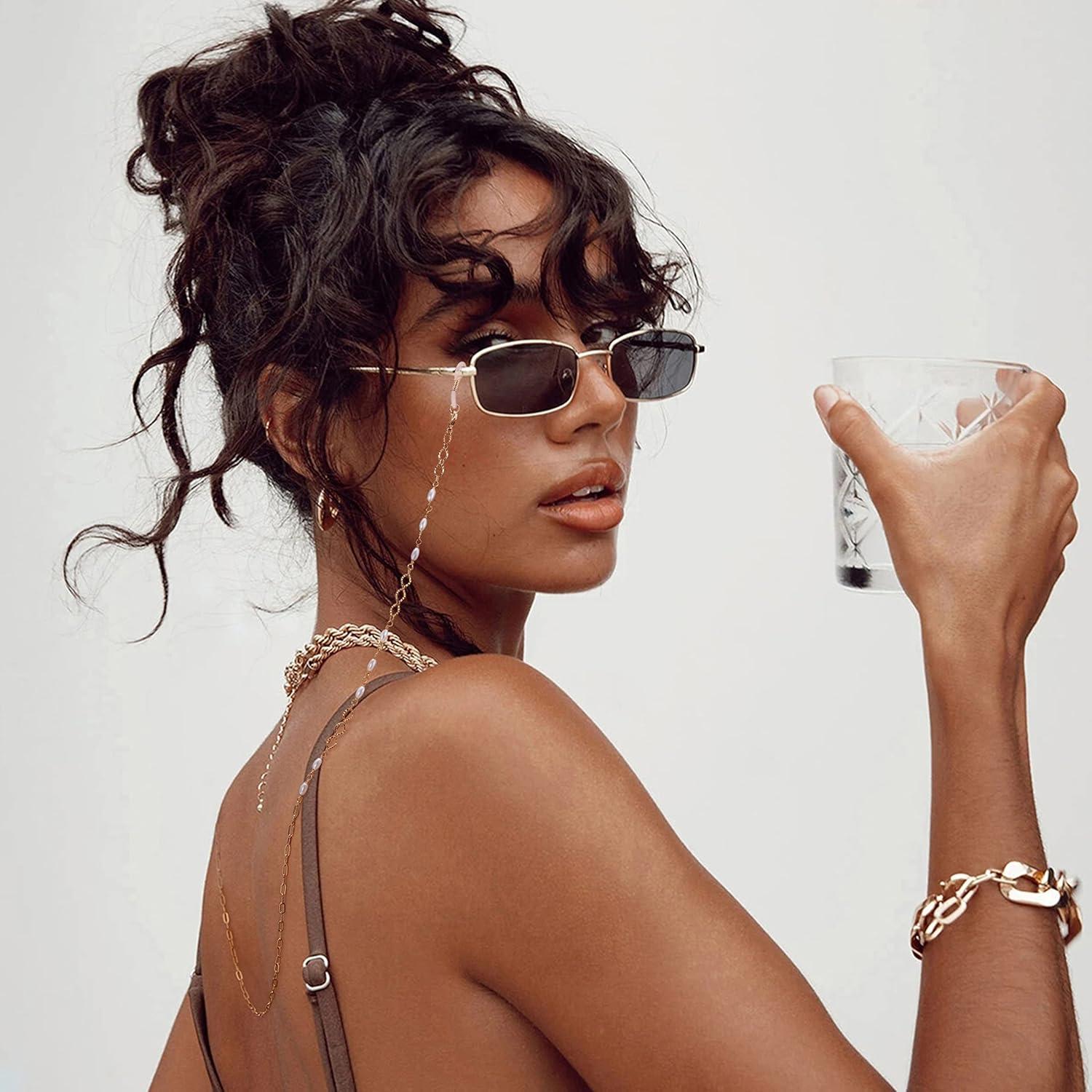 Cadena de Gafas PEARLADA Oro 18K 80 cm Diseño Elegante