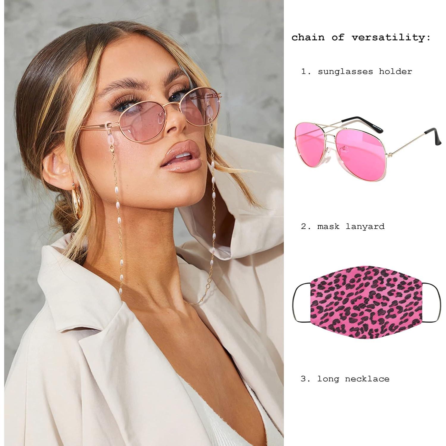 Cadena de Gafas PEARLADA Oro 18K 80 cm Diseño Elegante