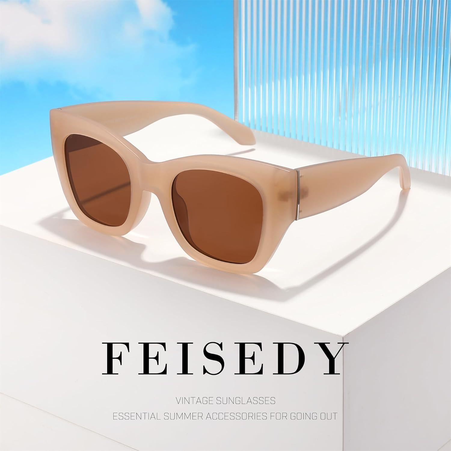 Gafas de sol cuadradas FEISEDY B2378 UV400 para mujeres