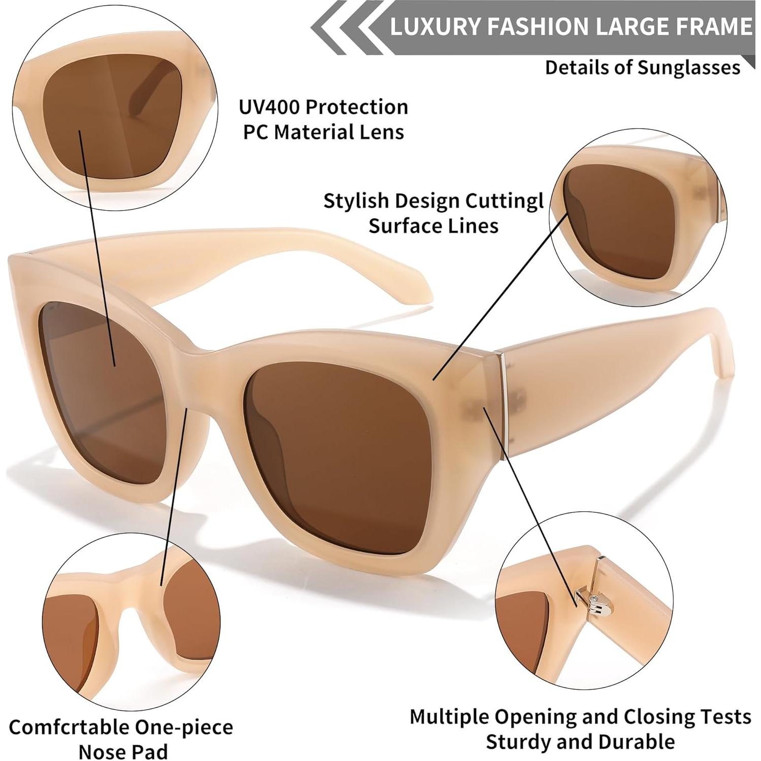 Gafas de sol cuadradas FEISEDY B2378 UV400 para mujeres