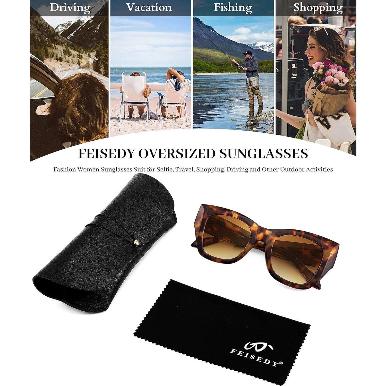 Gafas de sol cuadradas FEISEDY B2378 UV400 para mujer