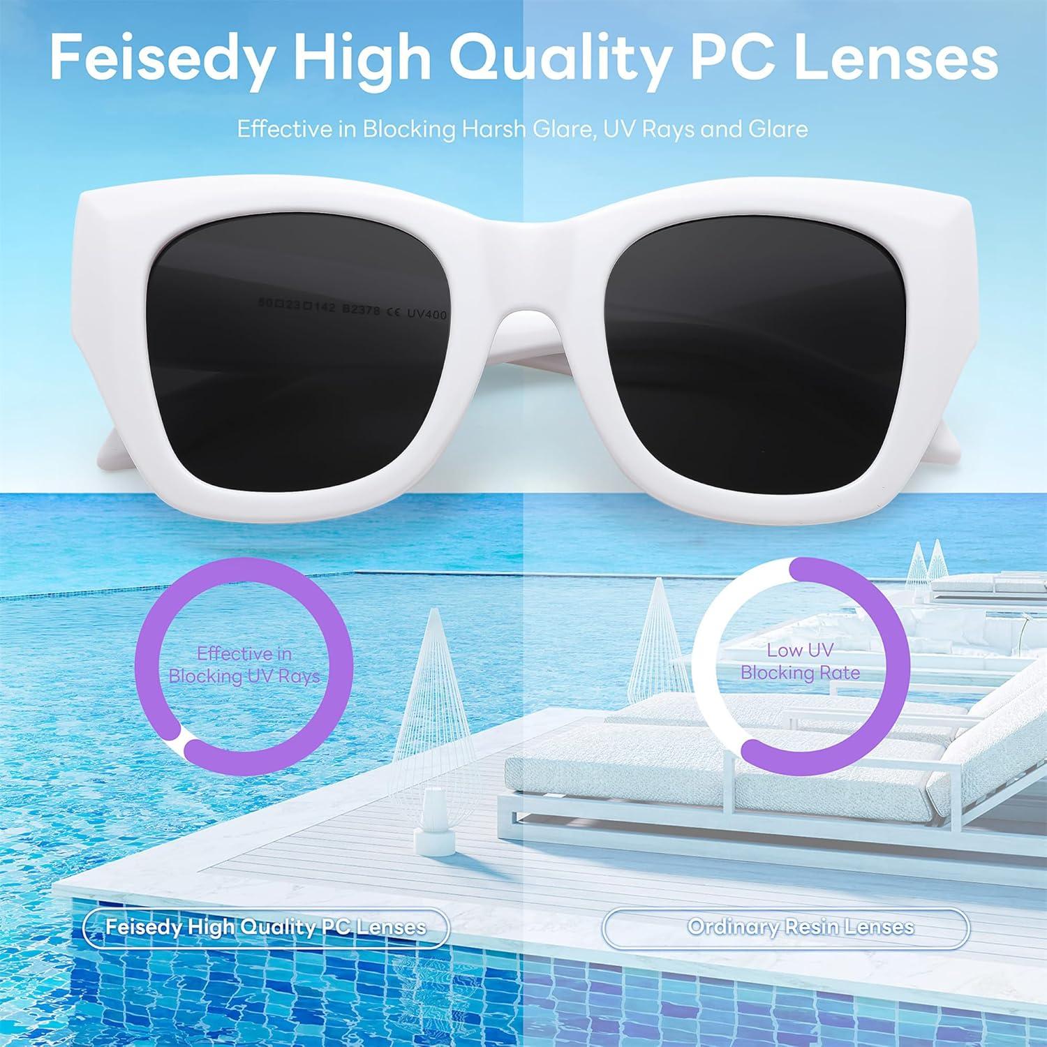 Gafas de sol cuadradas FEISEDY B2378 UV400 para mujer