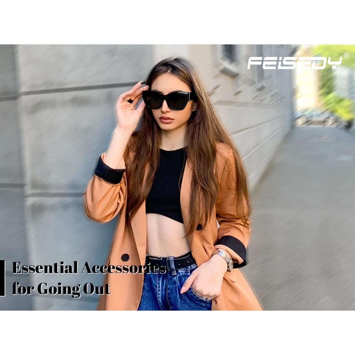 Gafas de sol cuadradas FEISEDY B2378 UV400 para mujeres