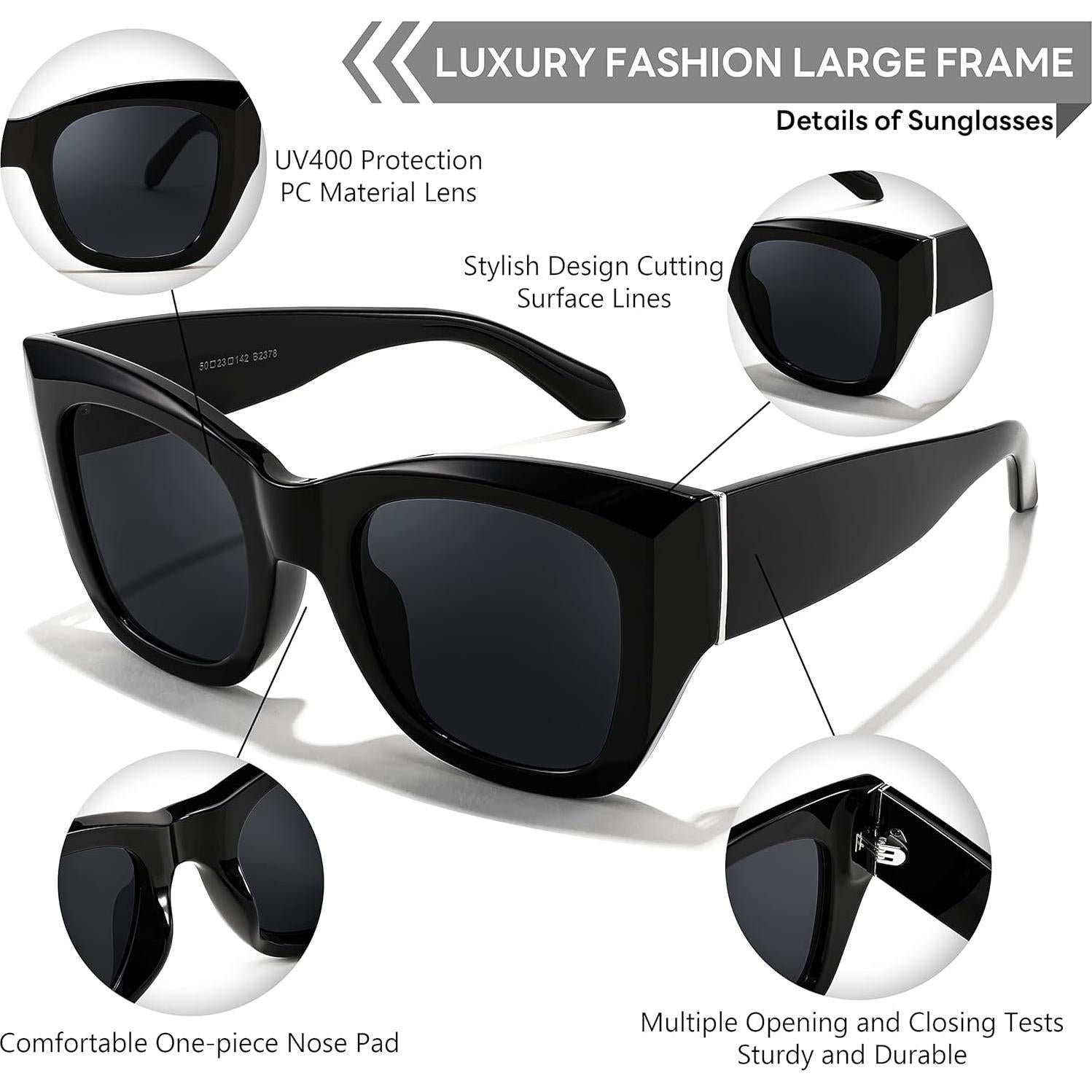 Gafas de sol cuadradas FEISEDY B2378 UV400 para mujeres