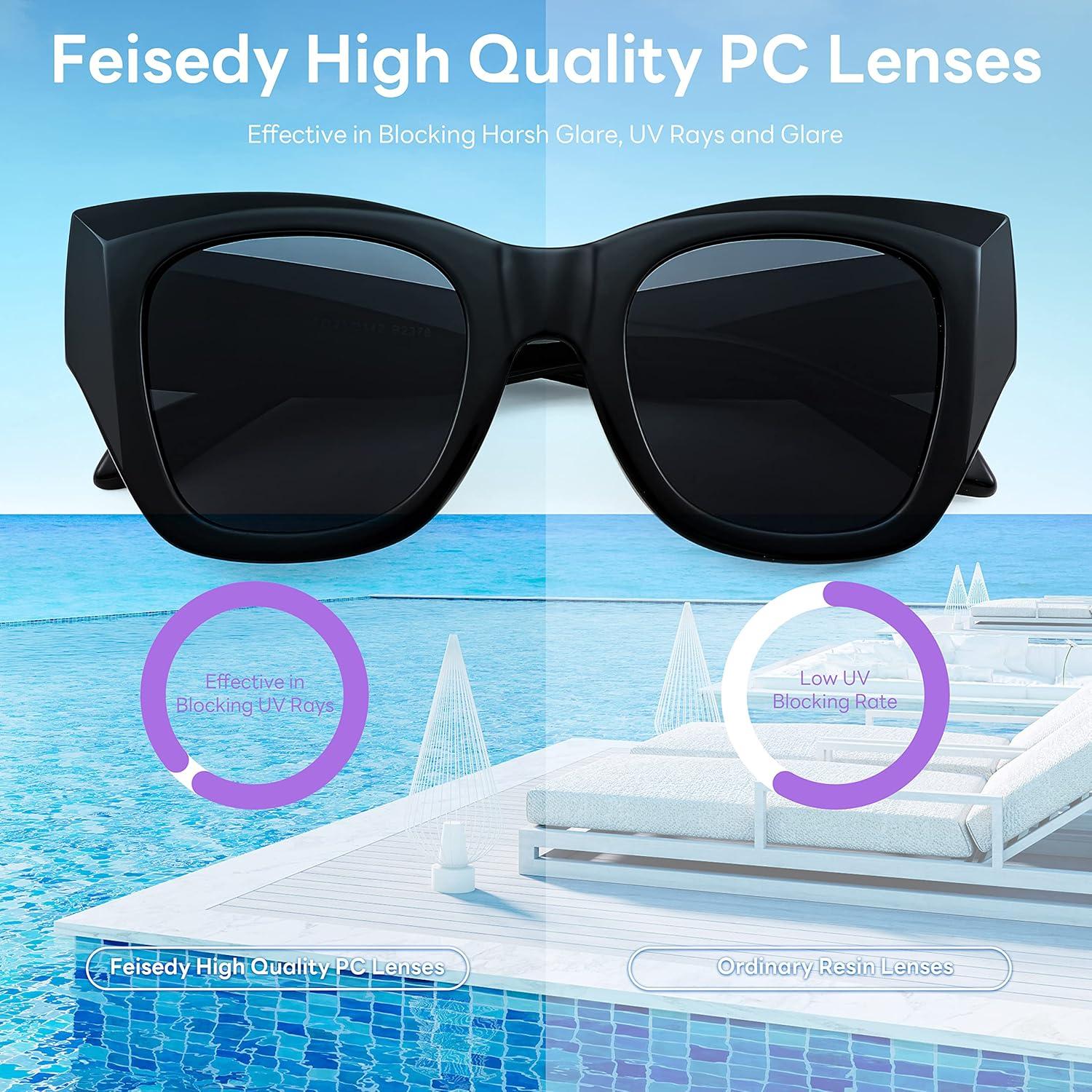 Gafas de sol cuadradas FEISEDY B2378 UV400 para mujeres