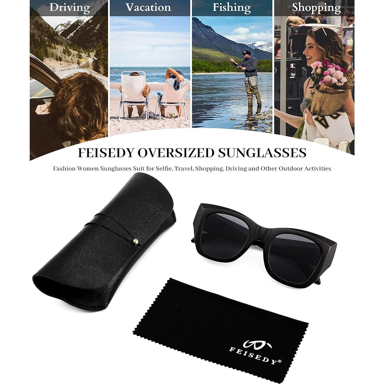 Gafas de sol cuadradas FEISEDY B2378 UV400 para mujeres