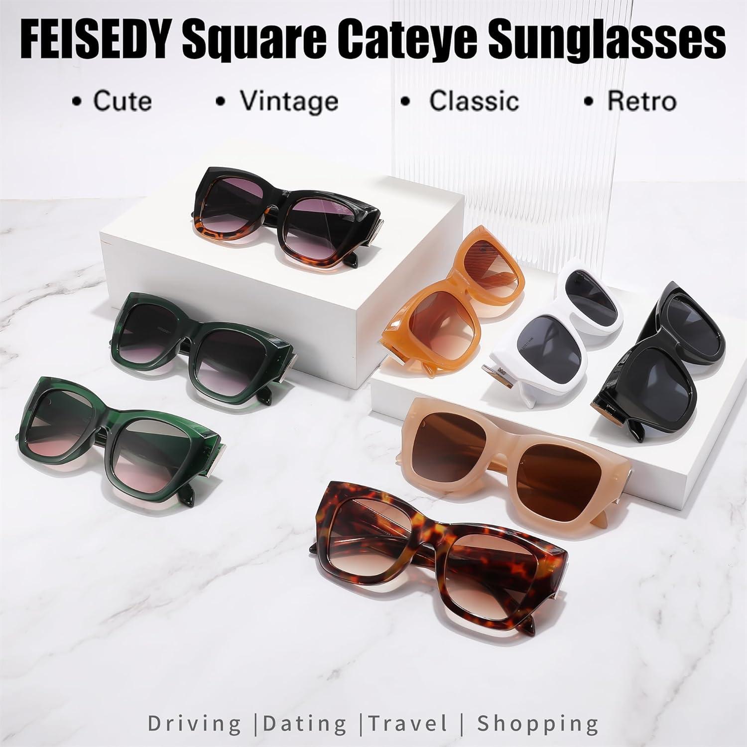 Gafas de sol cuadradas FEISEDY B2378 UV400 para mujeres