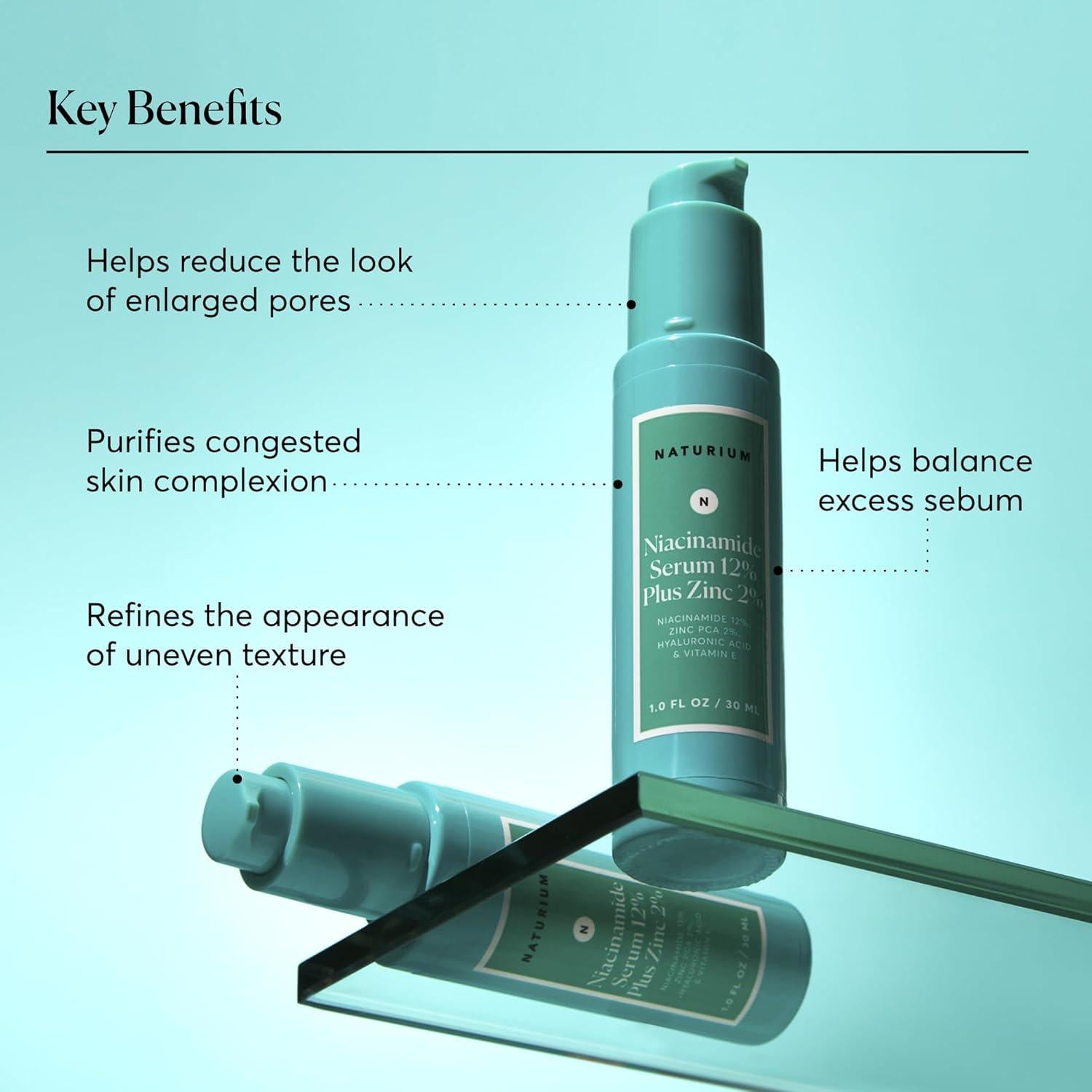 Suero Facial Naturium 12% Niacinamida y 2% Zinc 28g