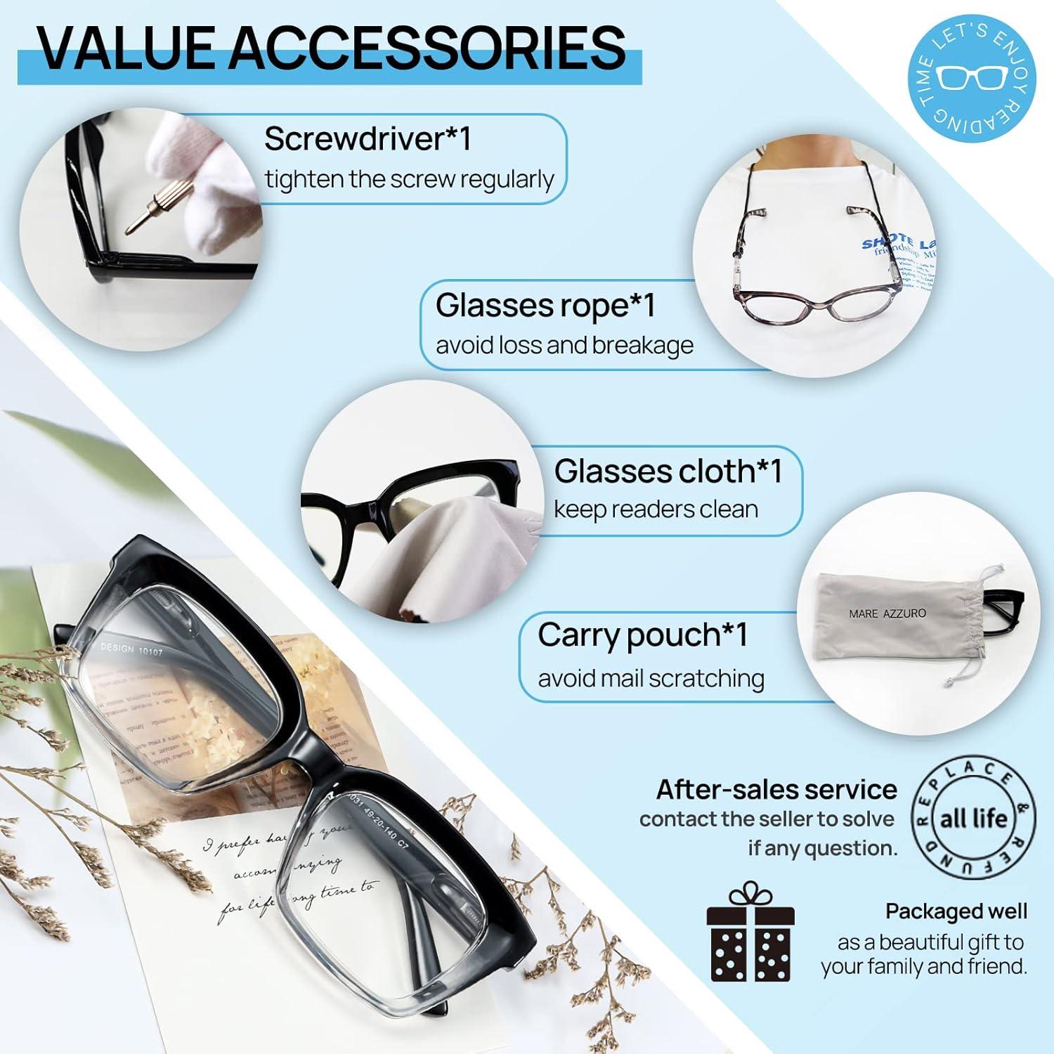 Gafas de Lectura Retro Cuadradas MARE AZZURO +3.50 Hombres