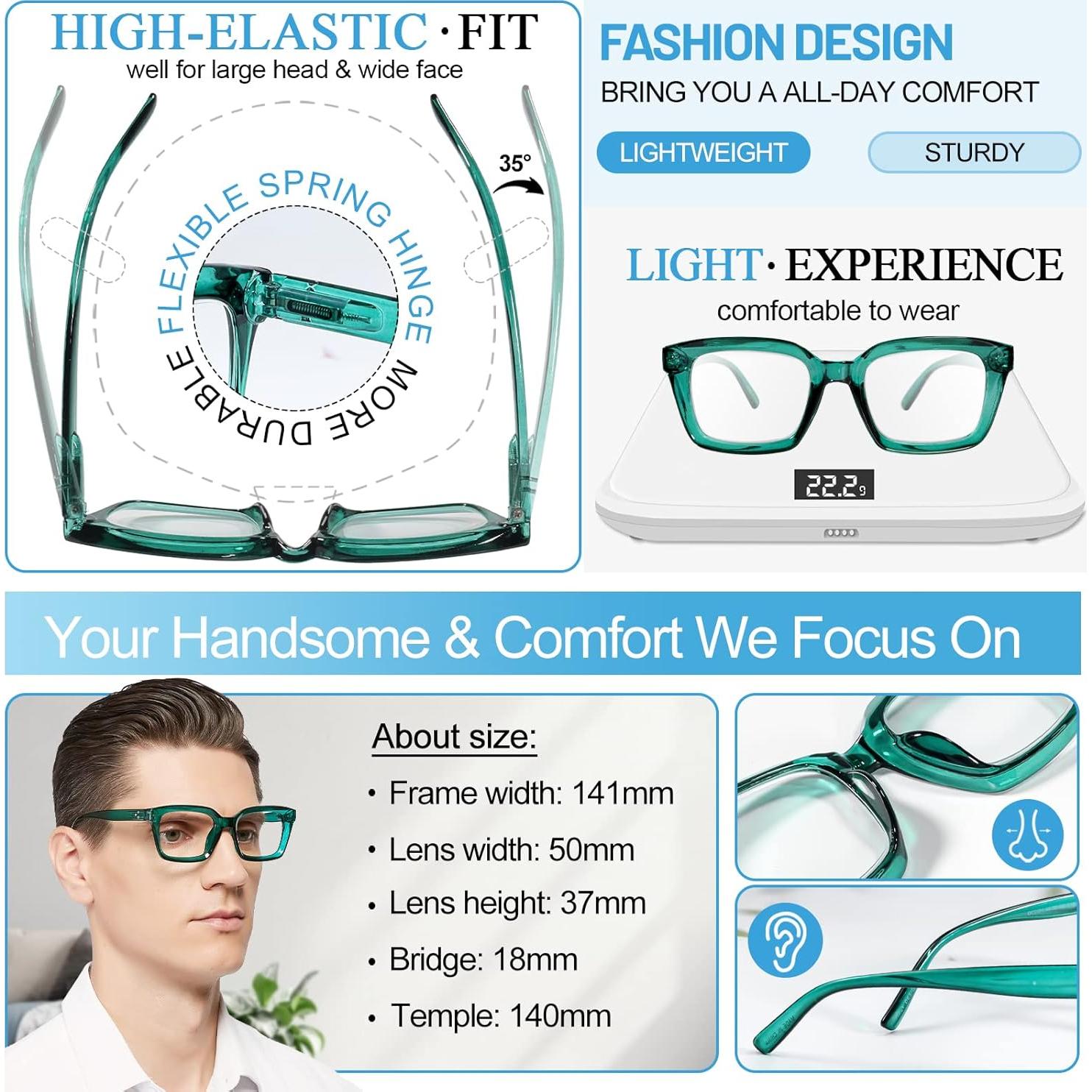 Gafas de Lectura Retro Cuadradas MARE AZZURO 3.0 Verde