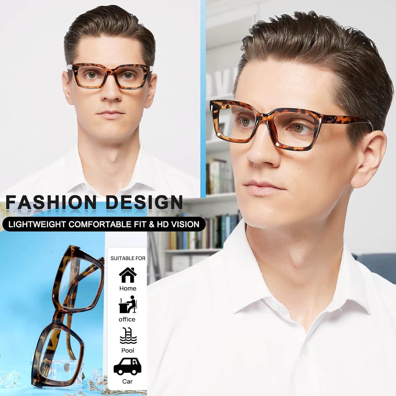 Gafas de Lectura Retro Cuadradas MARE AZZURO +5.0 Hombres