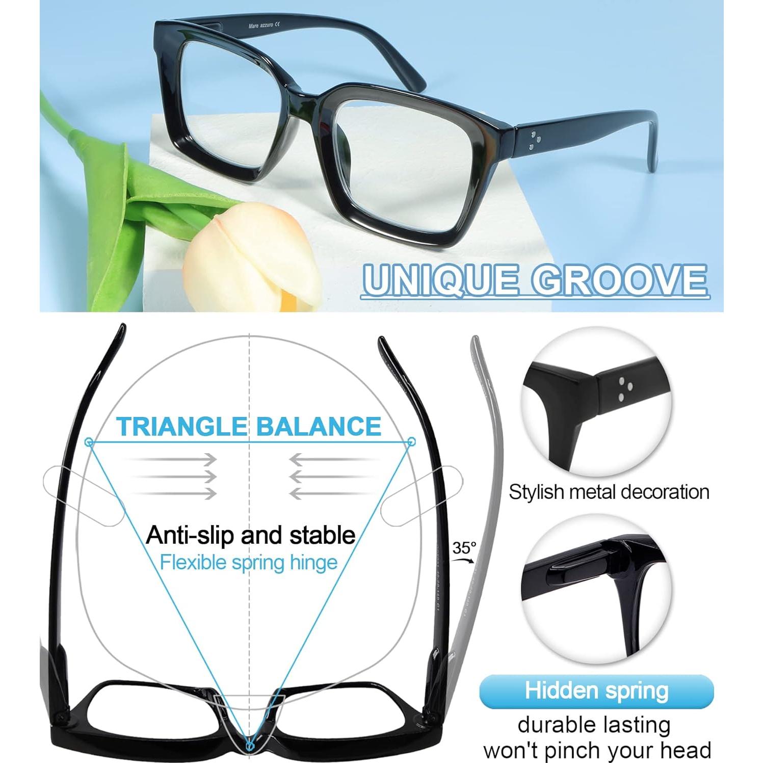 Gafas de Lectura Retro Cuadradas MARE AZZURO 2.0 para Hombres