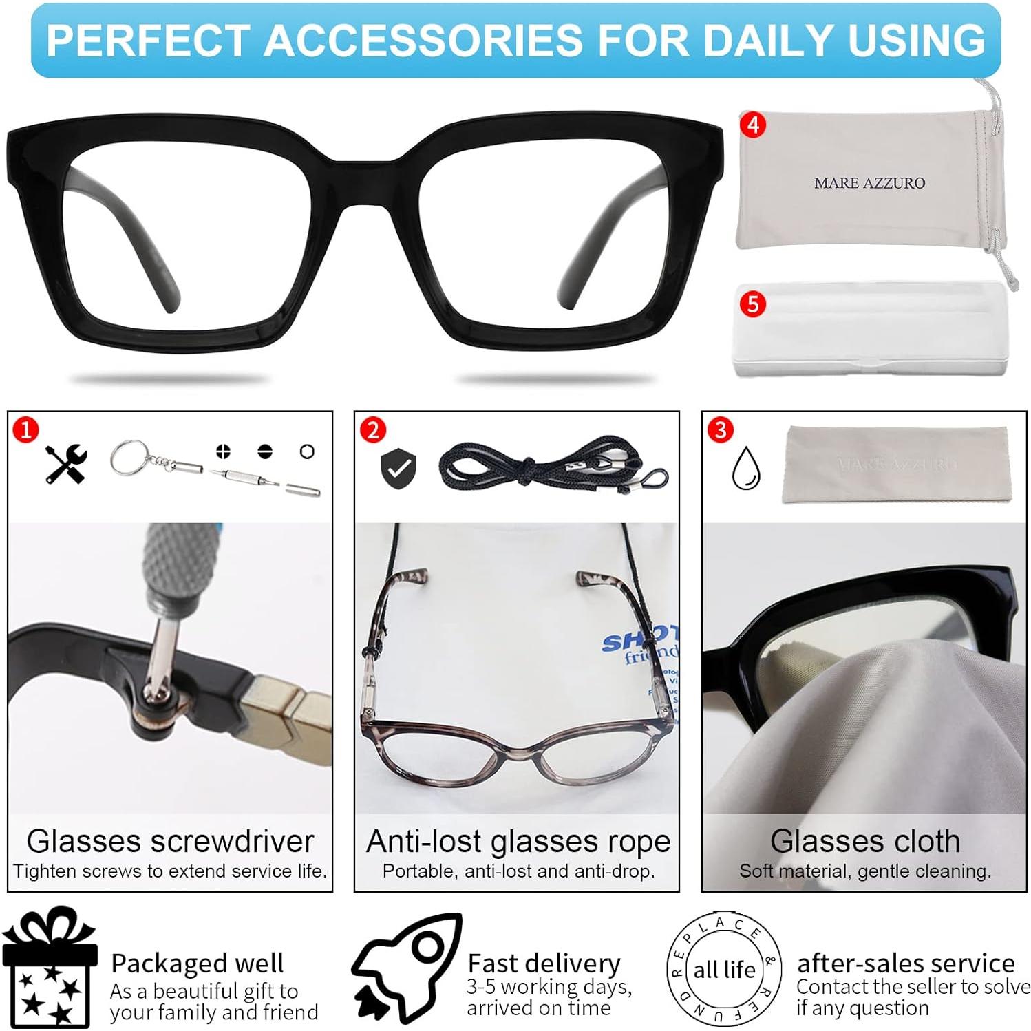 Gafas de Lectura Retro Cuadradas MARE AZZURO 2.0 para Hombres