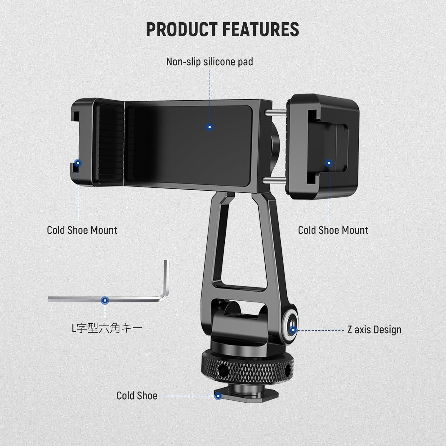 Trípode de Cámara Neewer TL253A con Soporte Teléfono PA001