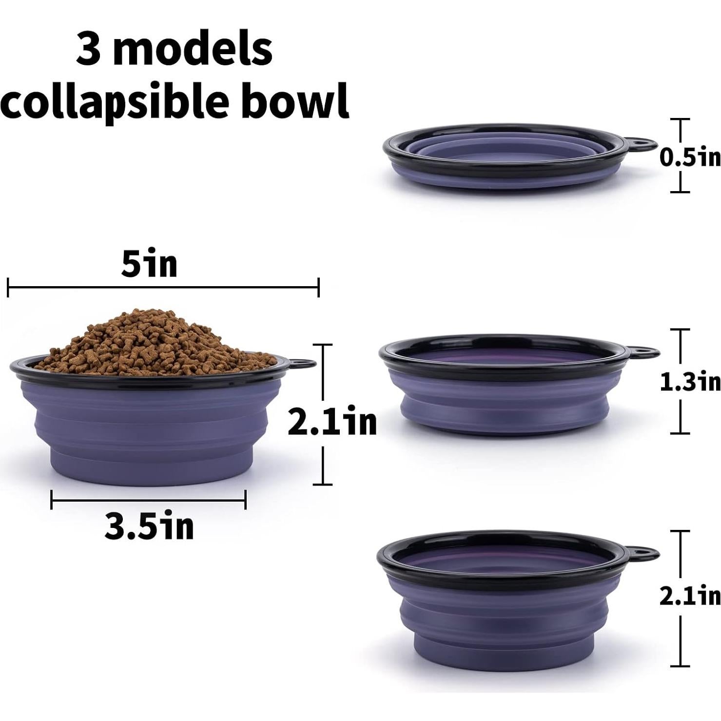 Cuenco Plegable para Perros SLSON Pequeño con Tapa