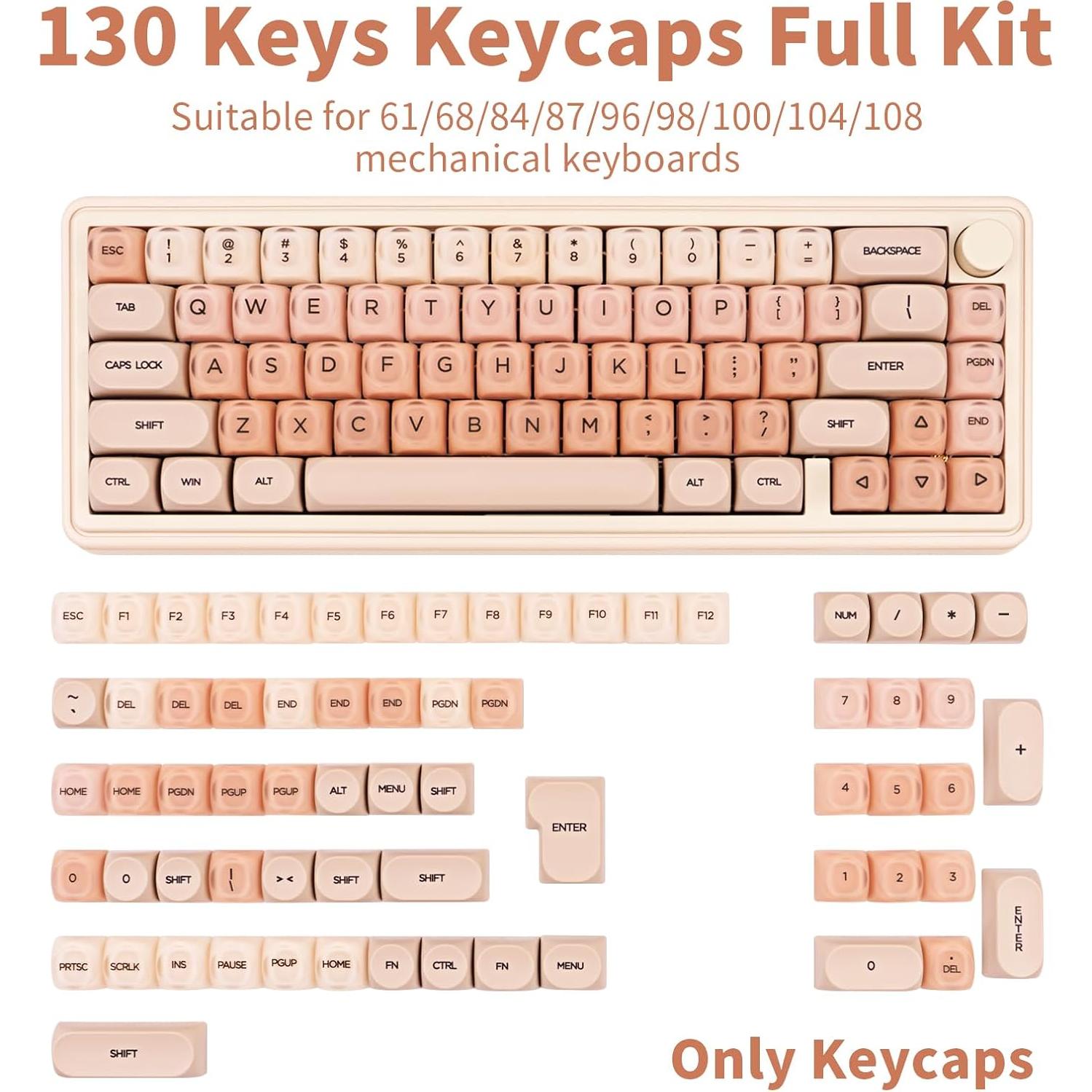 Juego de Teclas PBT MOA 130 Teclas Gradiente Rosa Coomickey