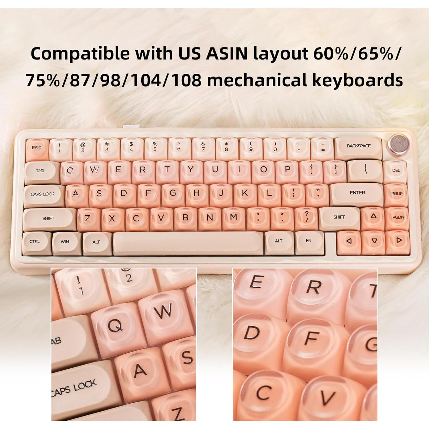 Juego de Teclas PBT MOA 130 Teclas Gradiente Rosa Coomickey