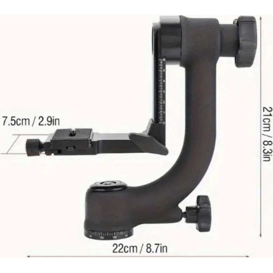 Cabezal de trípode gimbal de aluminio 360° para DSLR