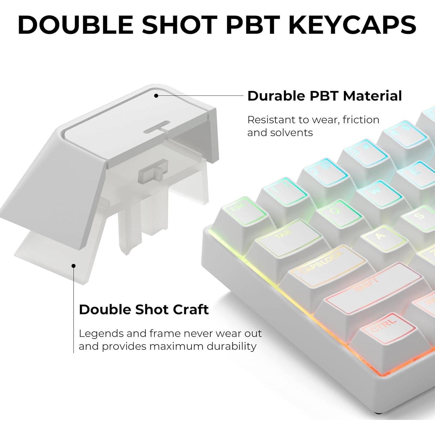 Conjunto de Teclas PBT Doubleshot Cherry XVX Blanco 142 Teclas