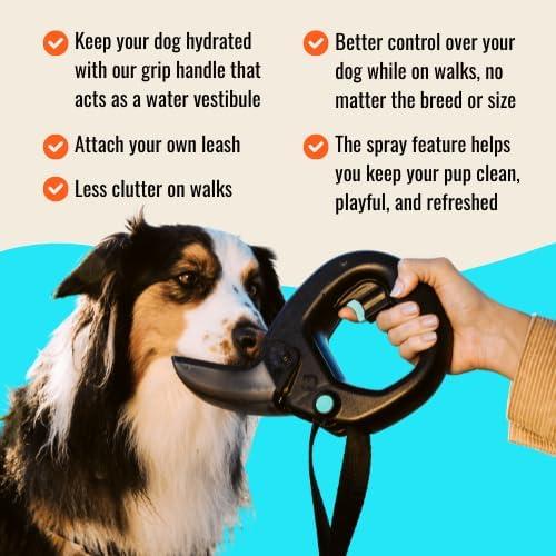 Botella de Agua para Perros Spleash Naranja 354 ml Abatible