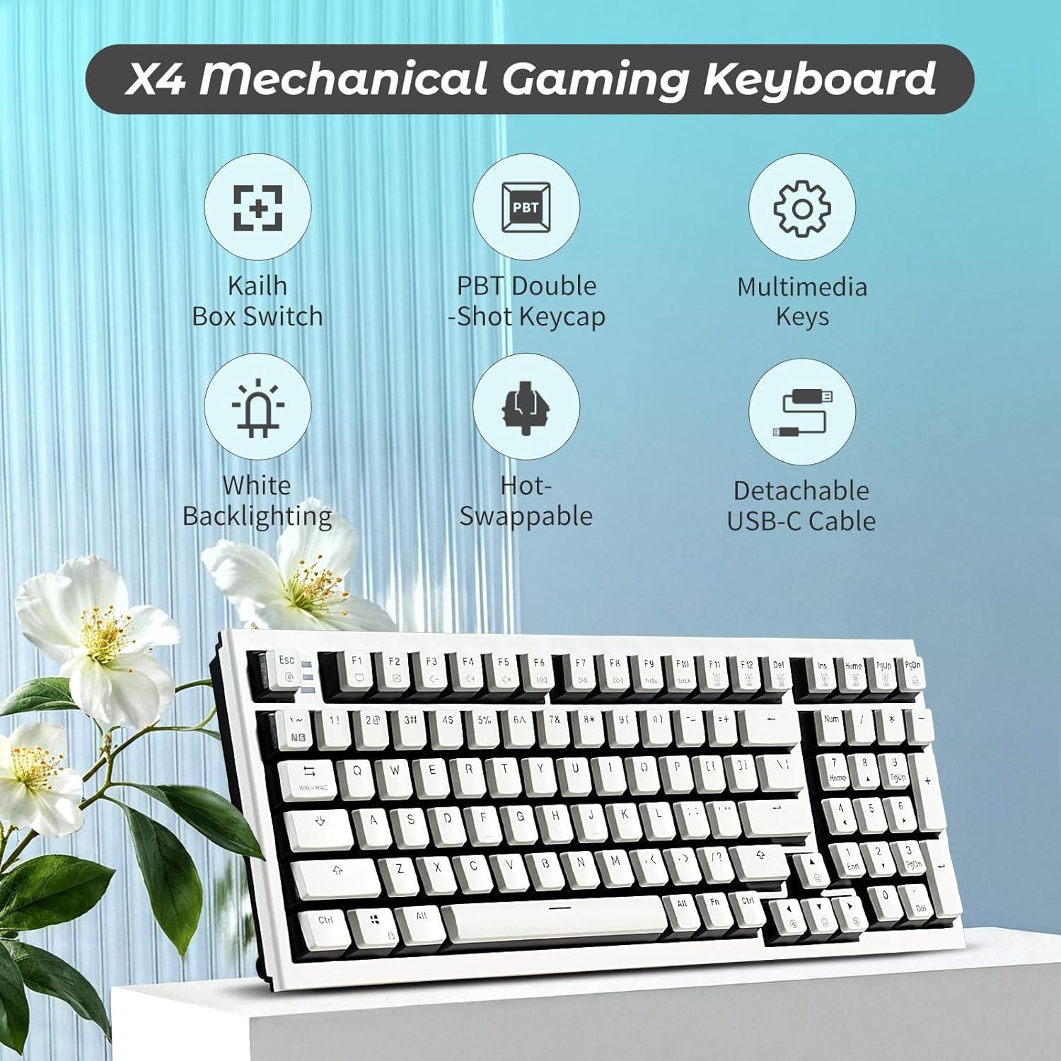 Teclado Mecánico Hexgears X4 USB-C Retroiluminado 99 Teclas